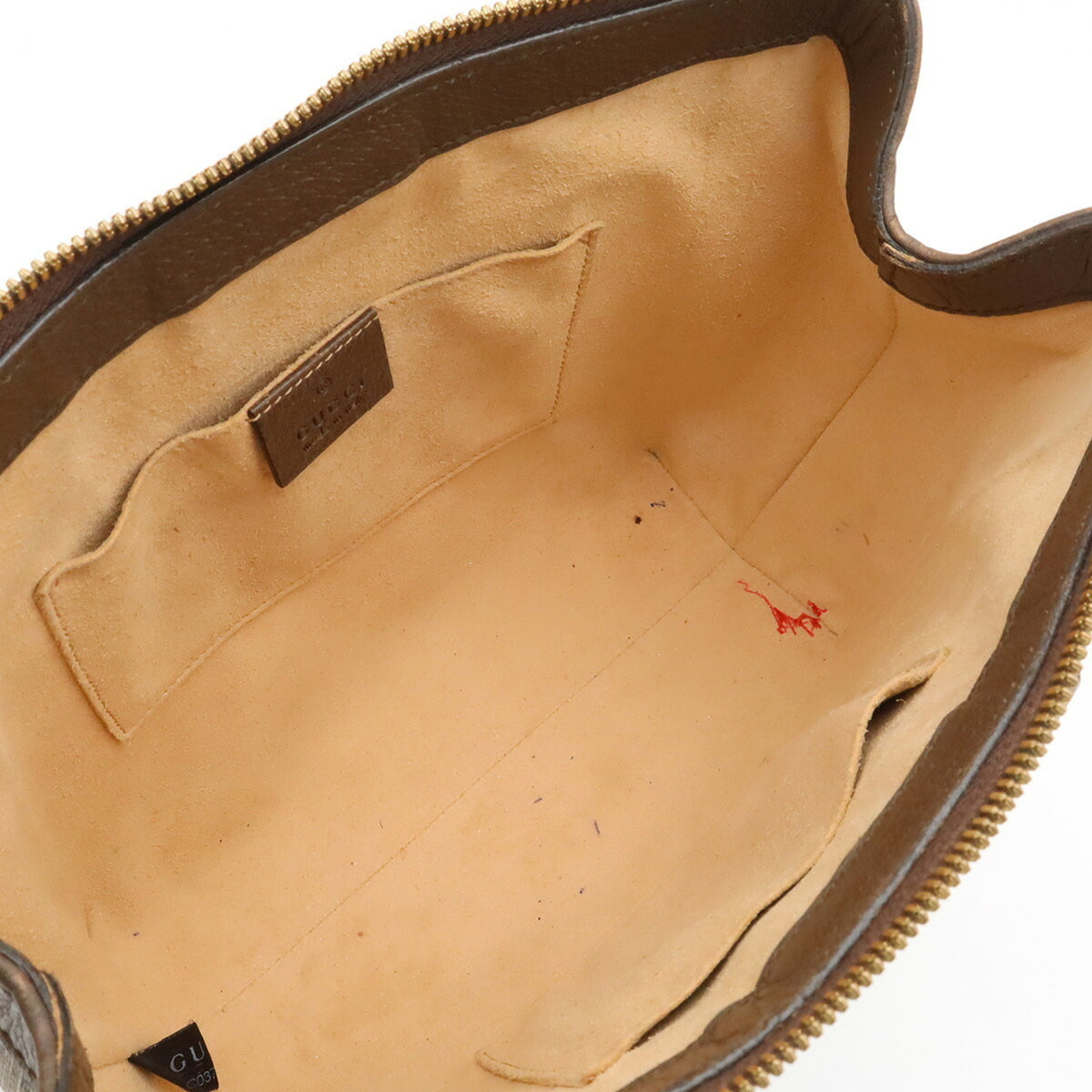 Gucci Beige Green Red Color Gg Supreme Leather Handbag Shoulder Bag Tote Bag (Pre-Owned)