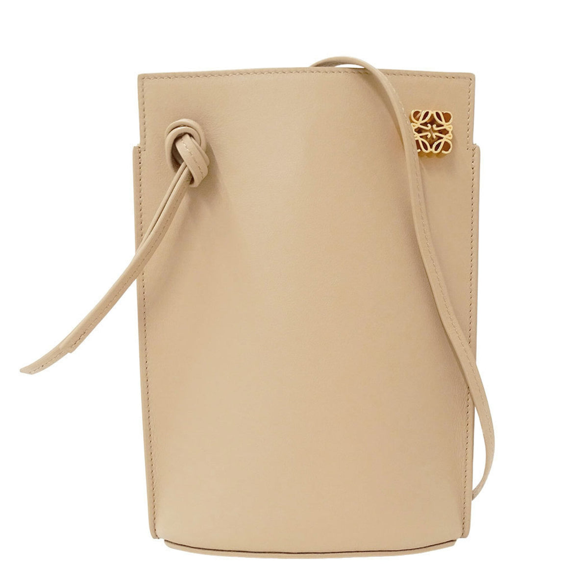 Loewe Beige Leather Handbag Shoulder Bag (Pre-Owned)