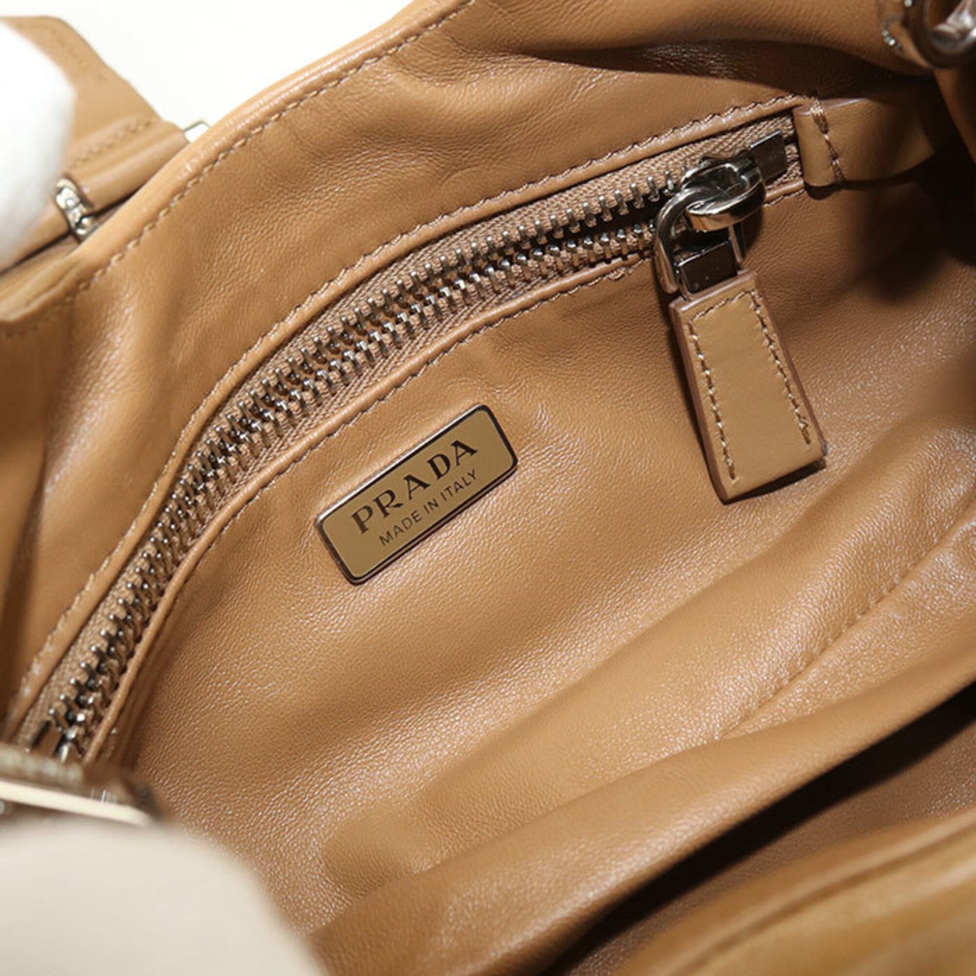 Prada Brown Nappa Leather Handbag (Pre-Owned)