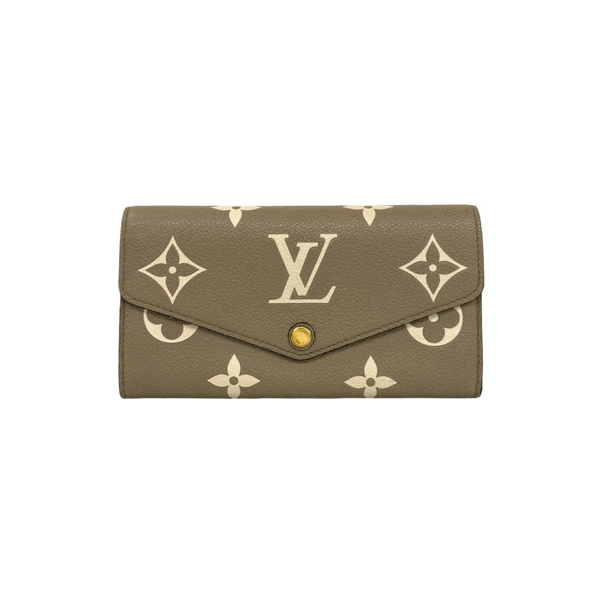 Louis Vuitton Beige Leather Long Wallet (Bi-Fold) (Pre-Owned)
