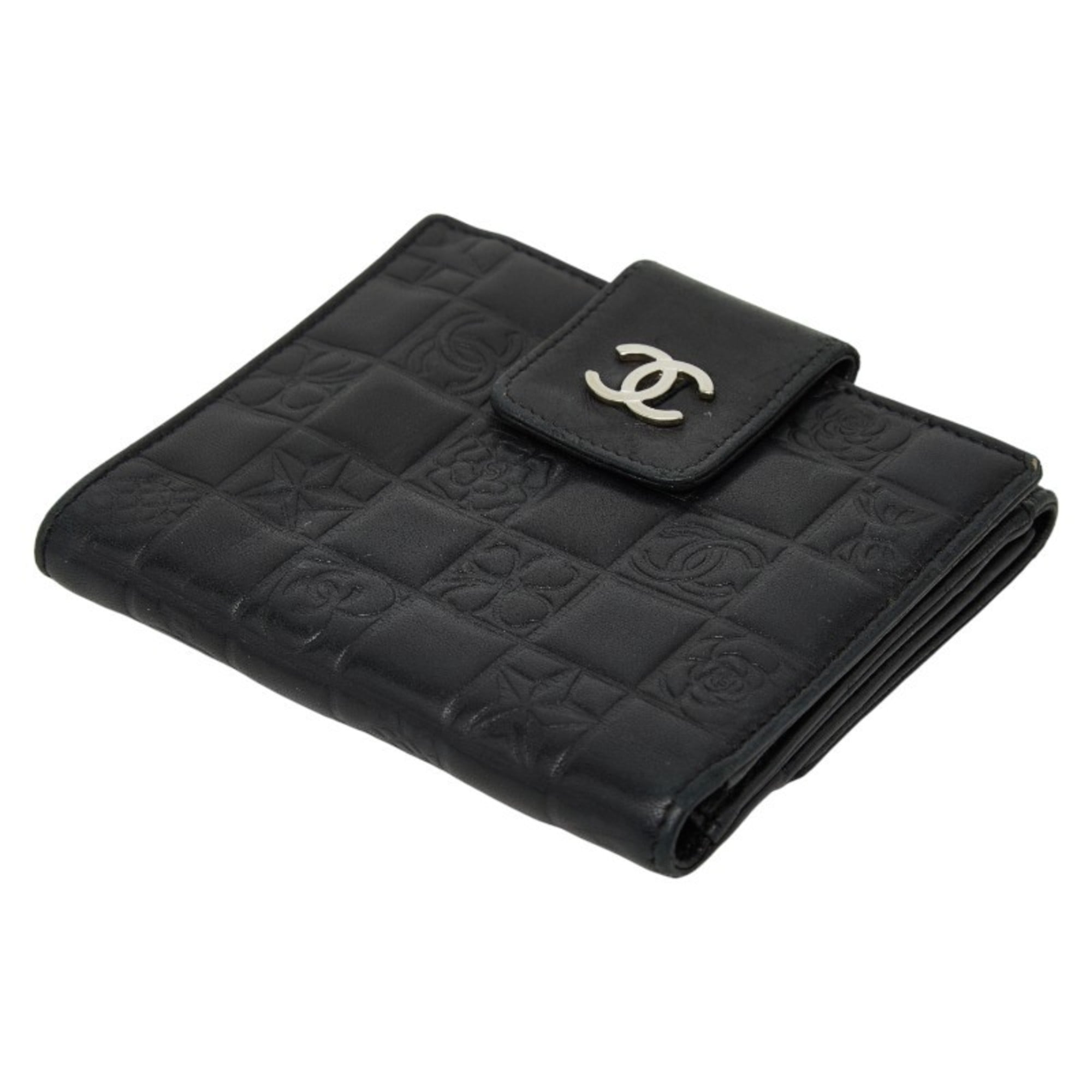 Chanel Black Leather Wallet (Bi-Fold) (Pre-Owned)