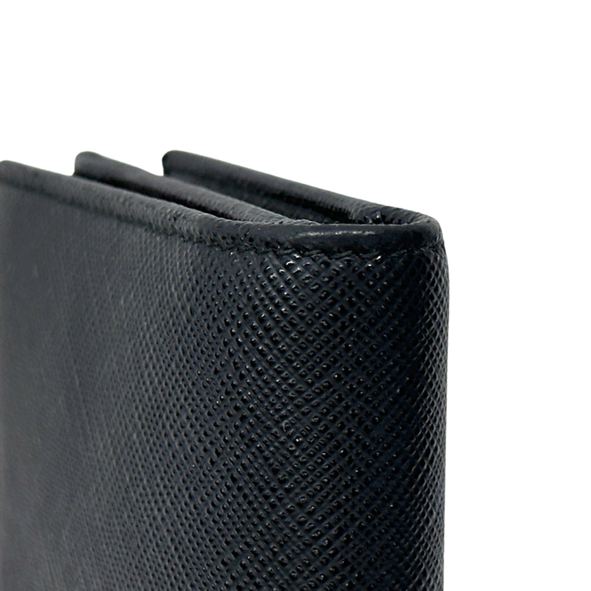 Prada Black Pink Saffiano Long Wallet (Bi-Fold) (Pre-Owned)
