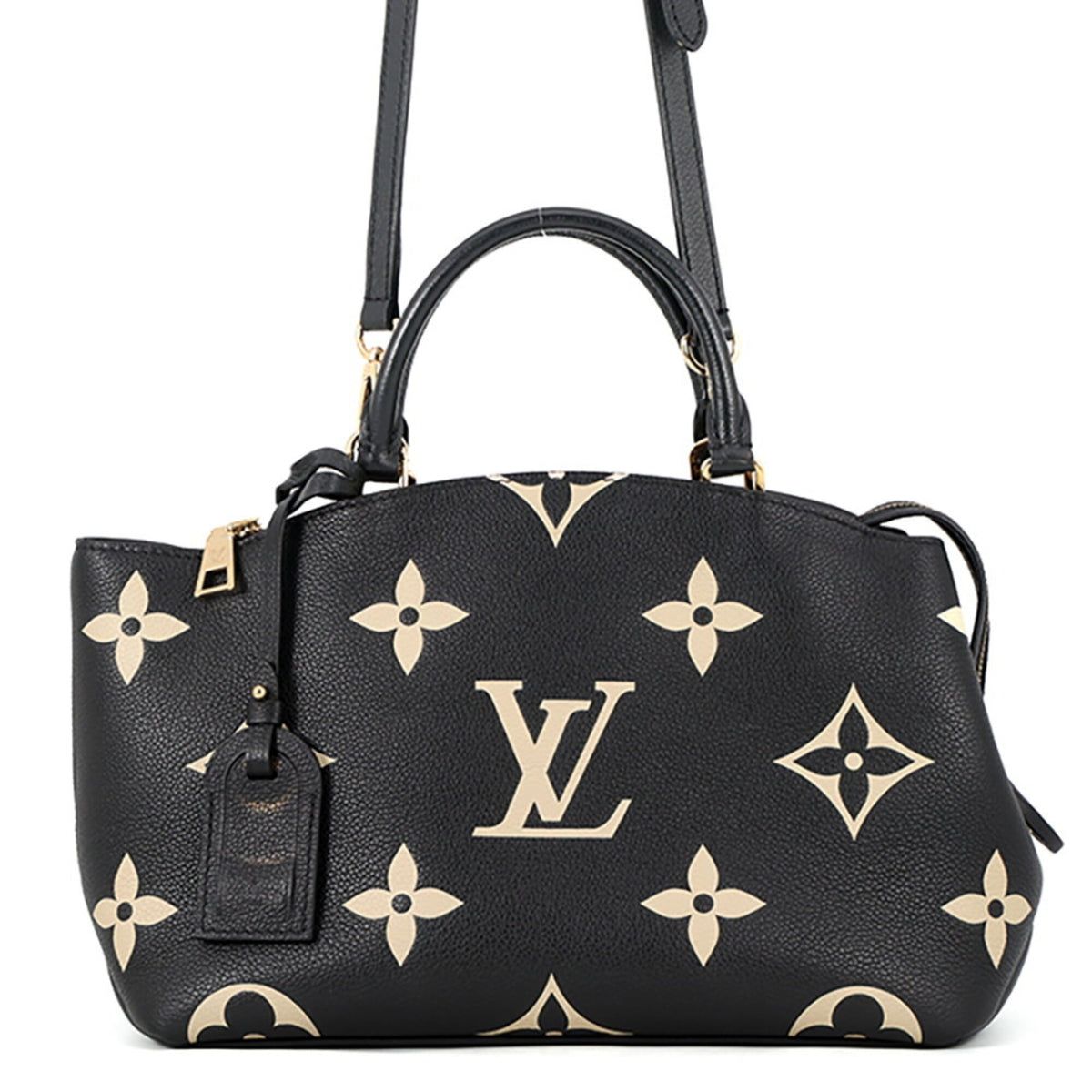 Louis Vuitton Beige Bicolor Black Monogram Noir Monogram Empreinte Handbag (Pre-Owned)