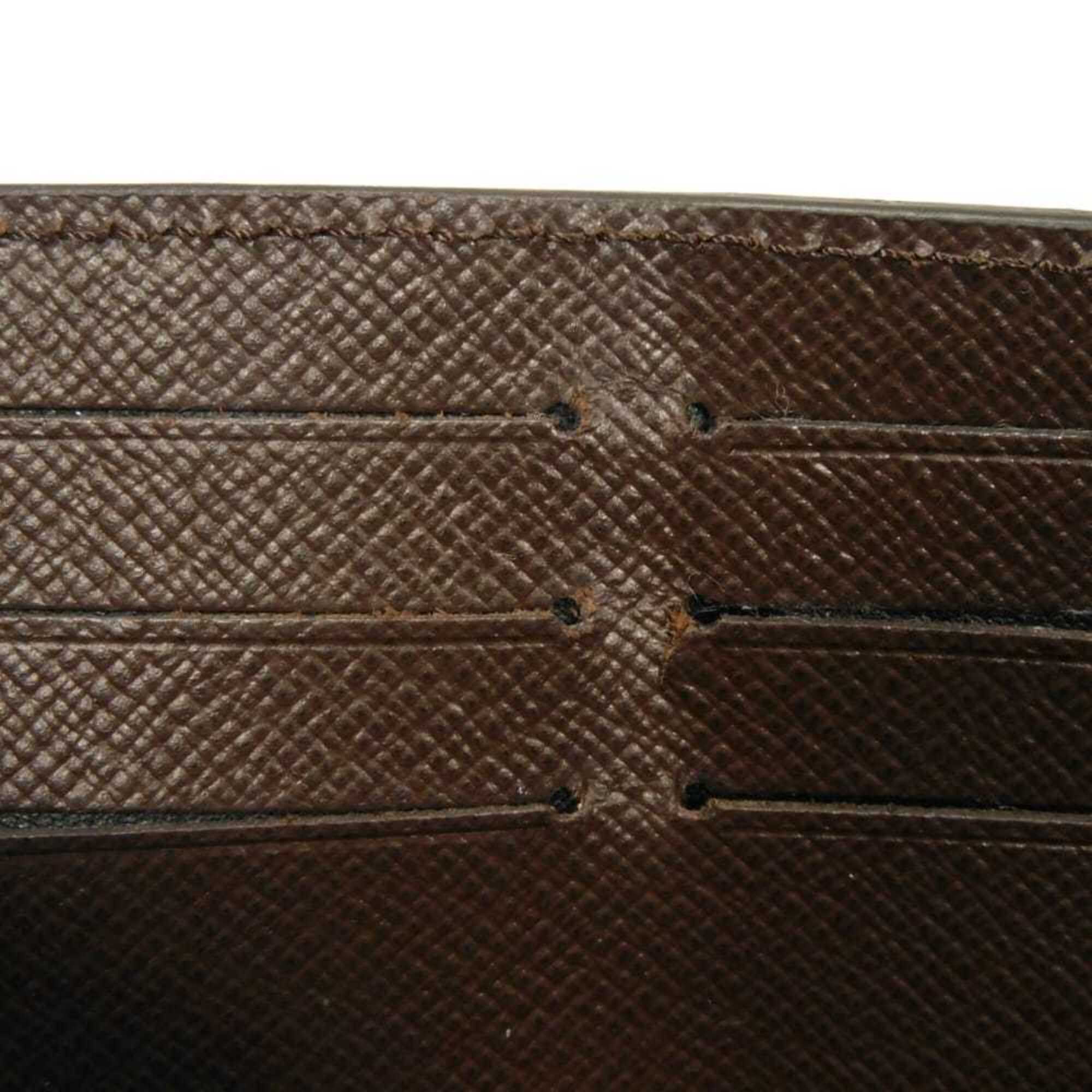 Louis Vuitton Black Brown Damier Canvas Noir Damier Canvas Leather Long Wallet (Bi-Fold) (Pre-Owned)