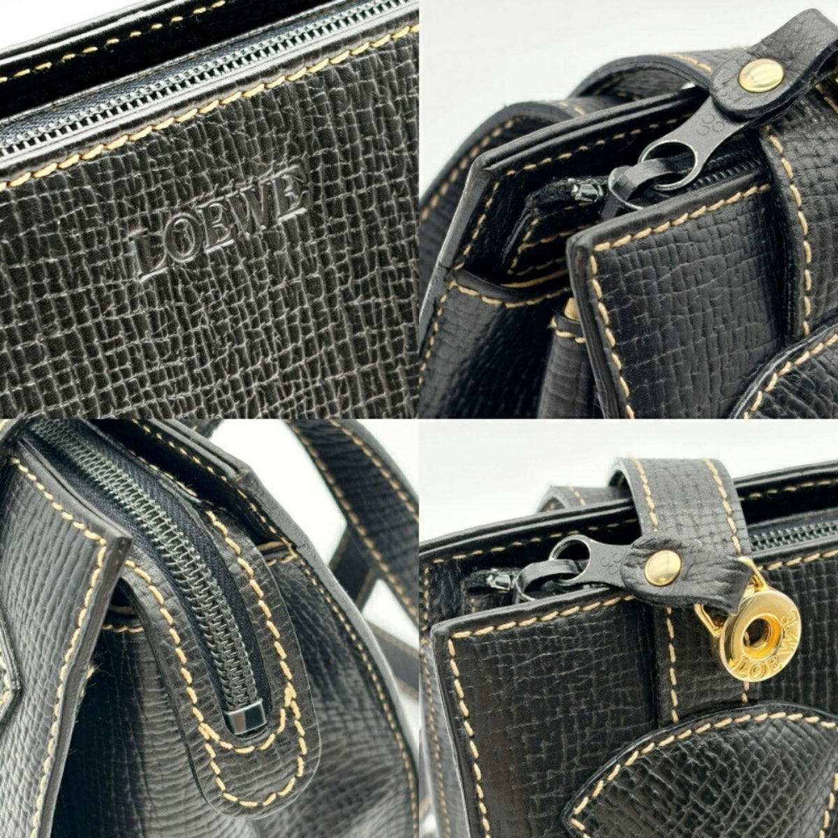 Loewe Barcelona Black Leather Shoulder Bag (Pre-Owned)