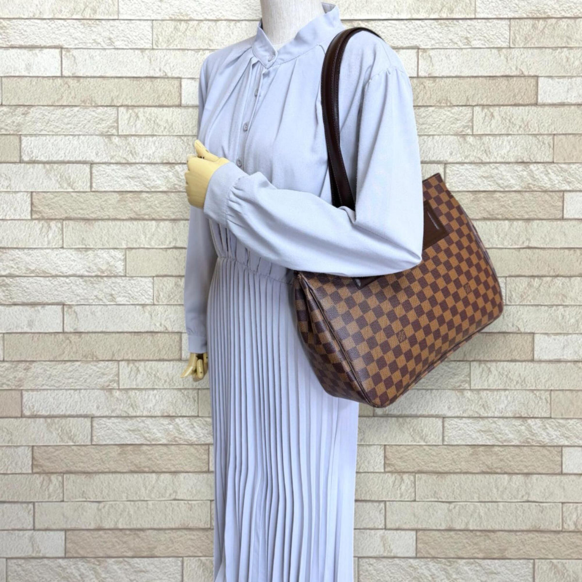 Louis Vuitton Damier Brown Damier Canvas Tote Bag (Pre-Owned)