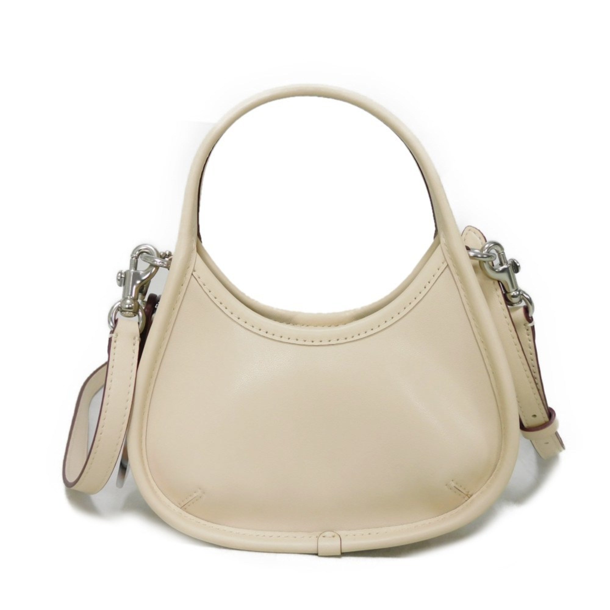 Coach White Leather Handbag Shoulder Bag (Pre-Owned)