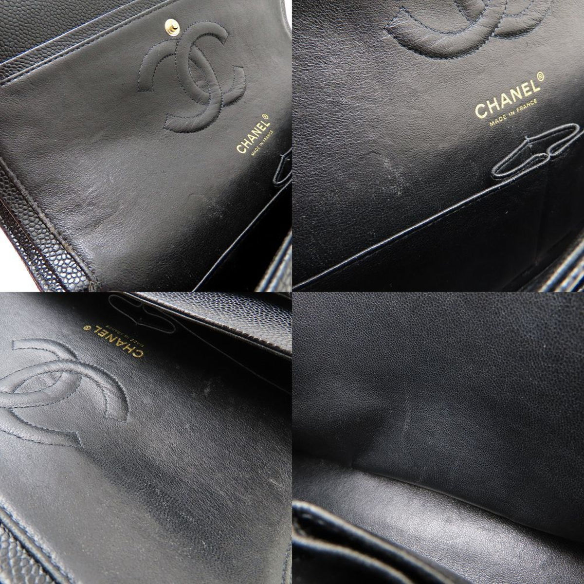 Chanel Matelasse Black Grained Calfskin Shoulder Bag (Pre-Owned)