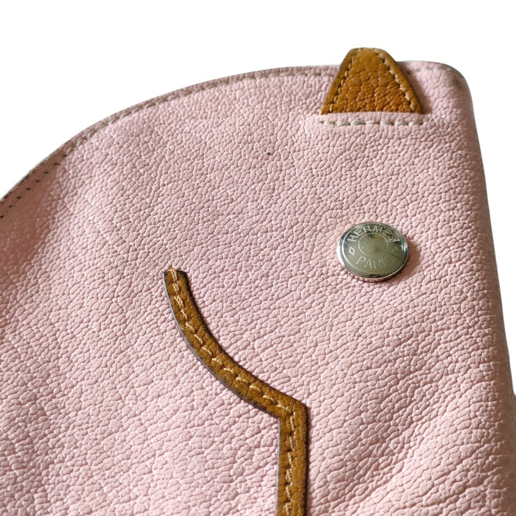 Hermes Kara Rose Sakura Chevre Leather Coin Purse/Coin Case (Pre-Owned)