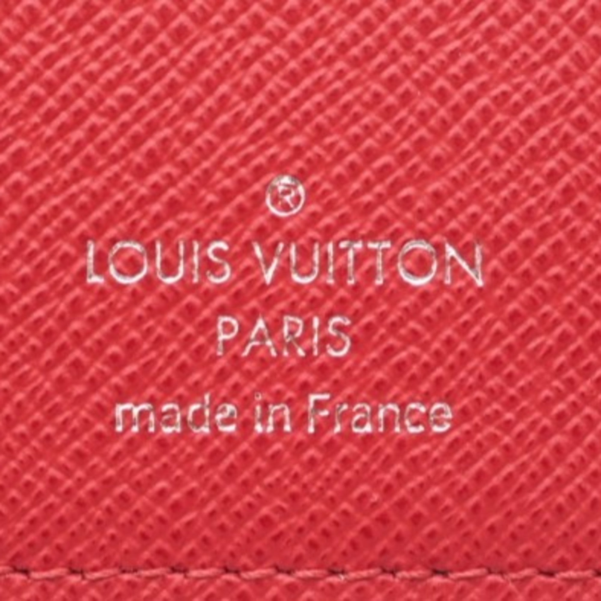 Louis Vuitton Taiga Blue Red Color Leather Long Wallet (Bi-Fold) (Pre-Owned)