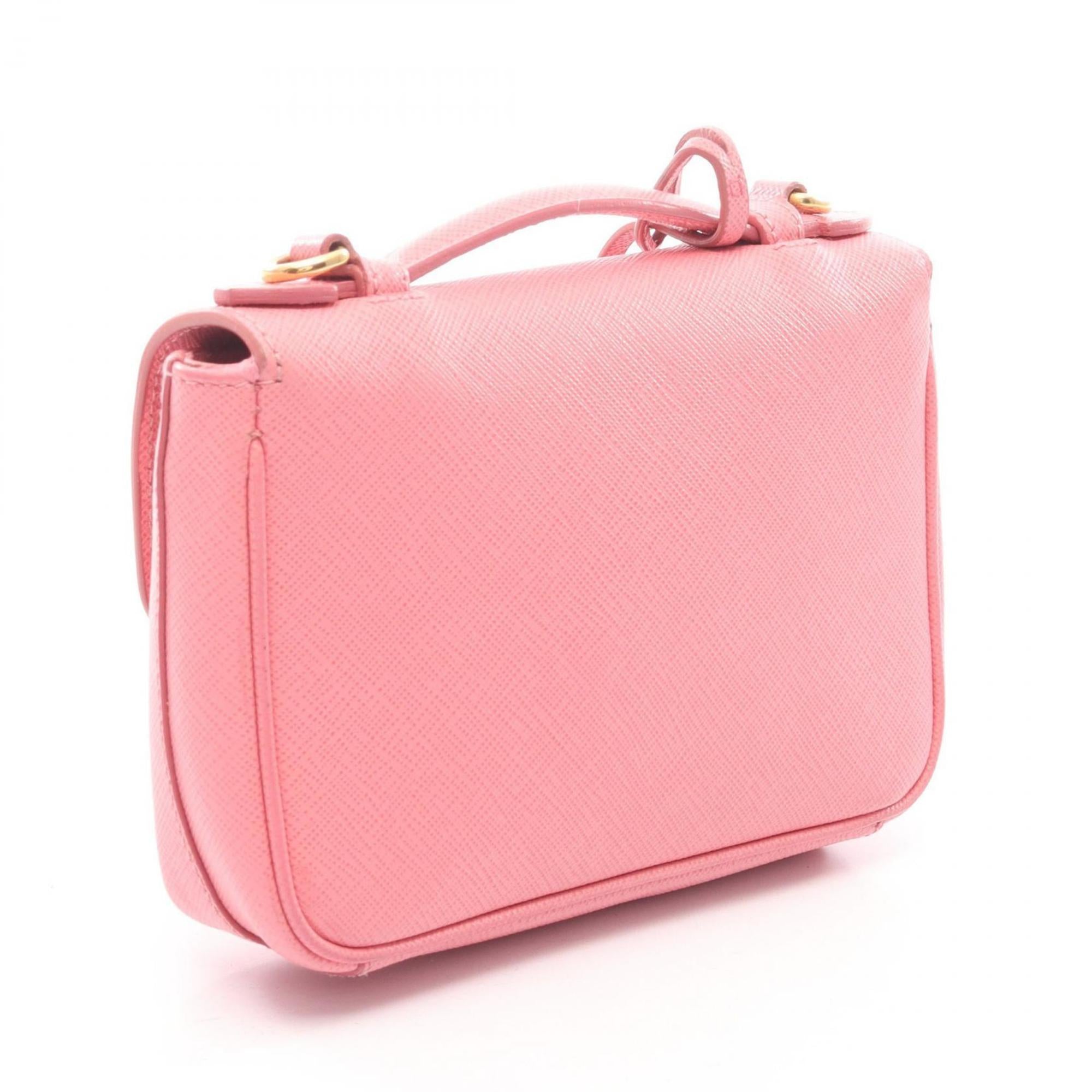 Prada Pink Saffiano Triangle Handbag (Pre-Owned)