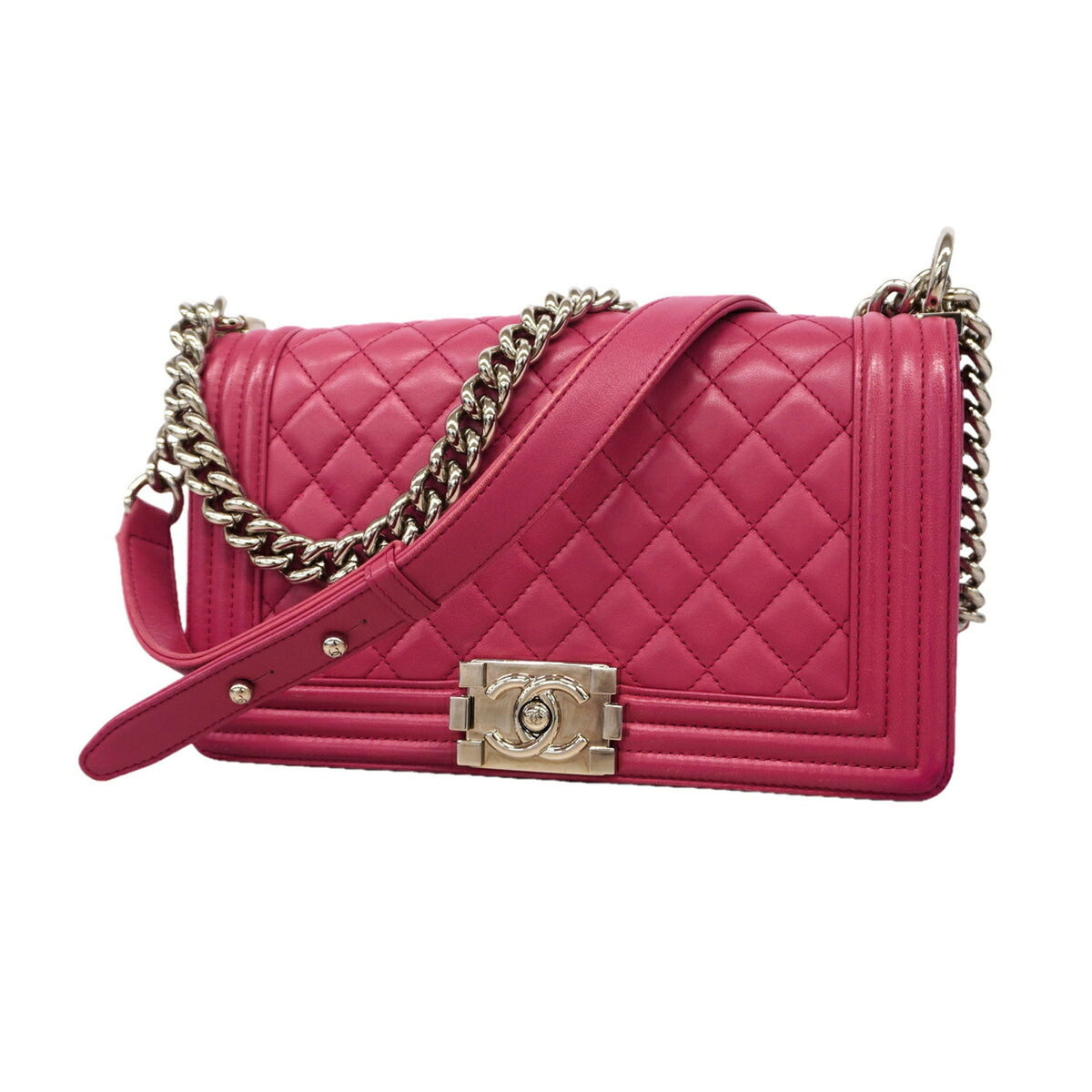 Chanel Pink Leather Shoulder Bag (Pre-Owned)