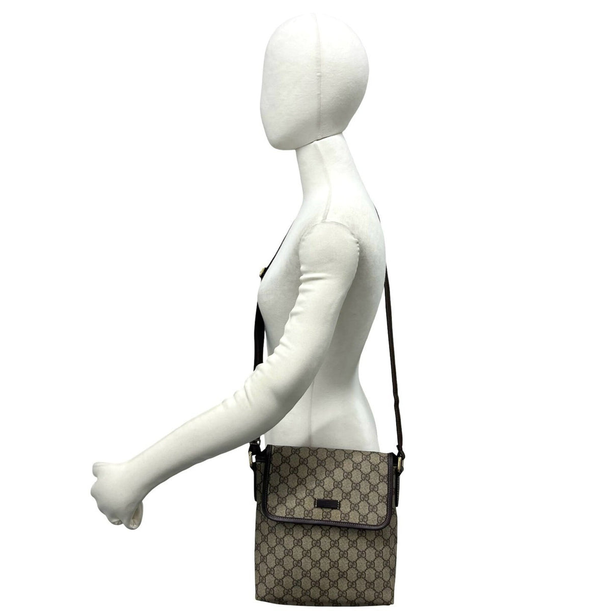 Gucci Brown Leather Pvc Pochette Shoulder Bag (Pre-Owned)