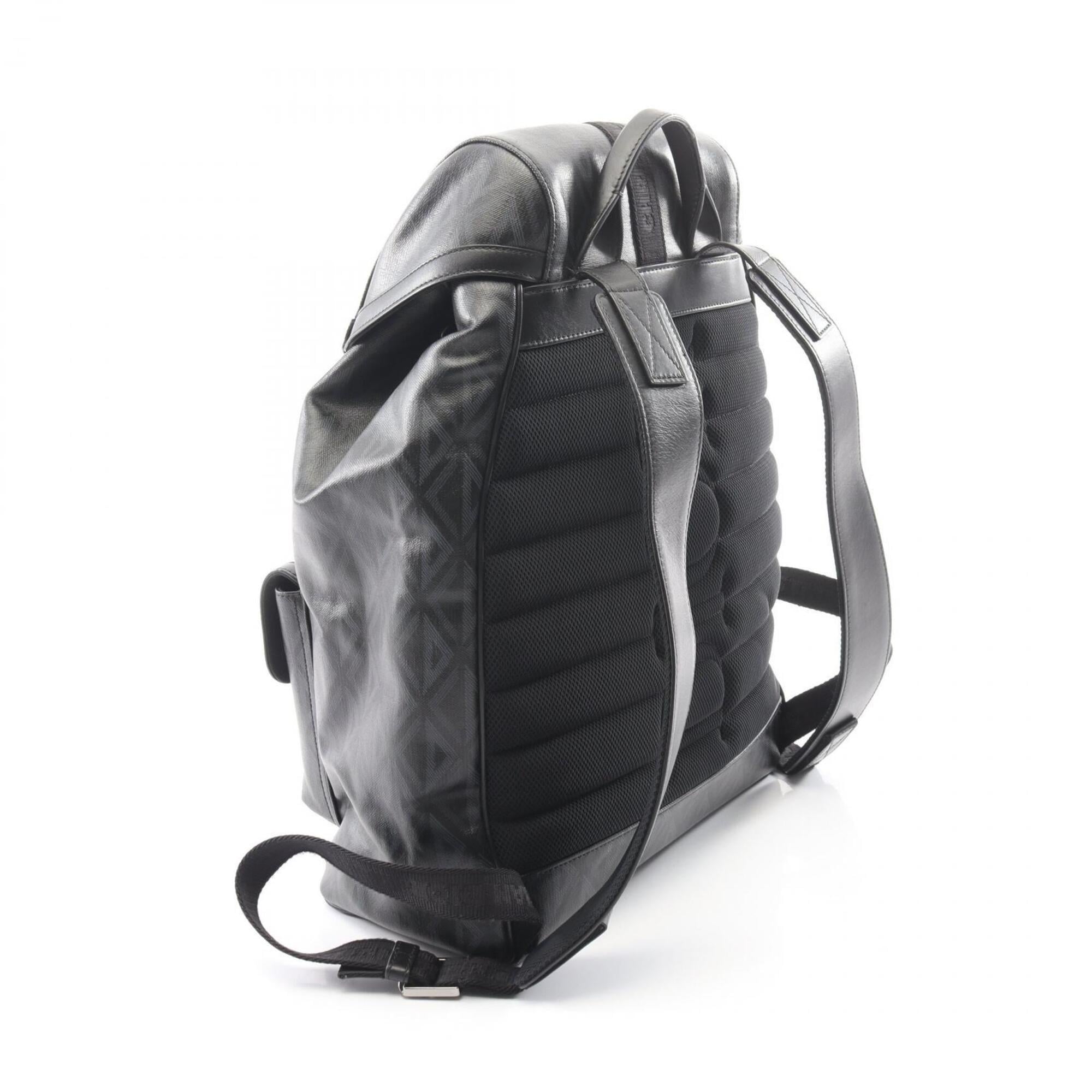Christian Dior Black Coated Canvas Leather Backpack (Pre-Owned)