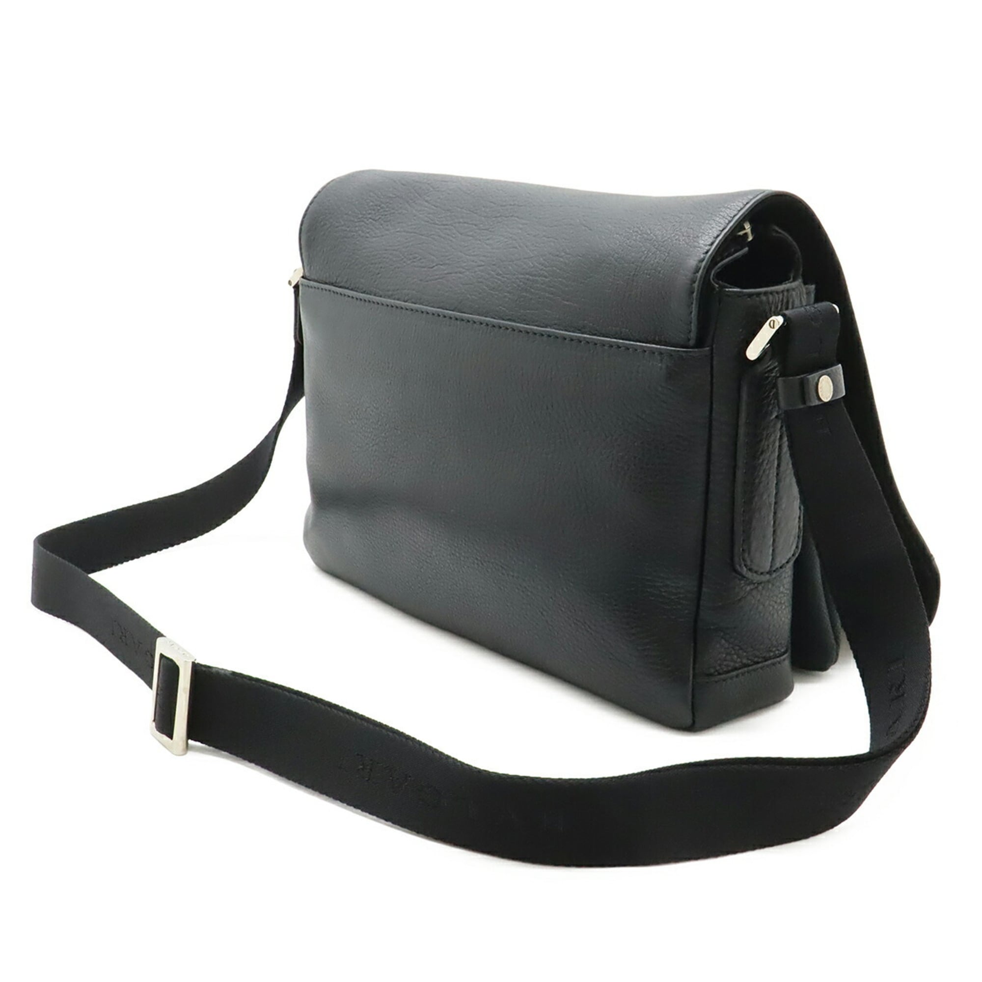 Bvlgari Black Leather Canvas Handbag Shoulder Bag (Pre-Owned)