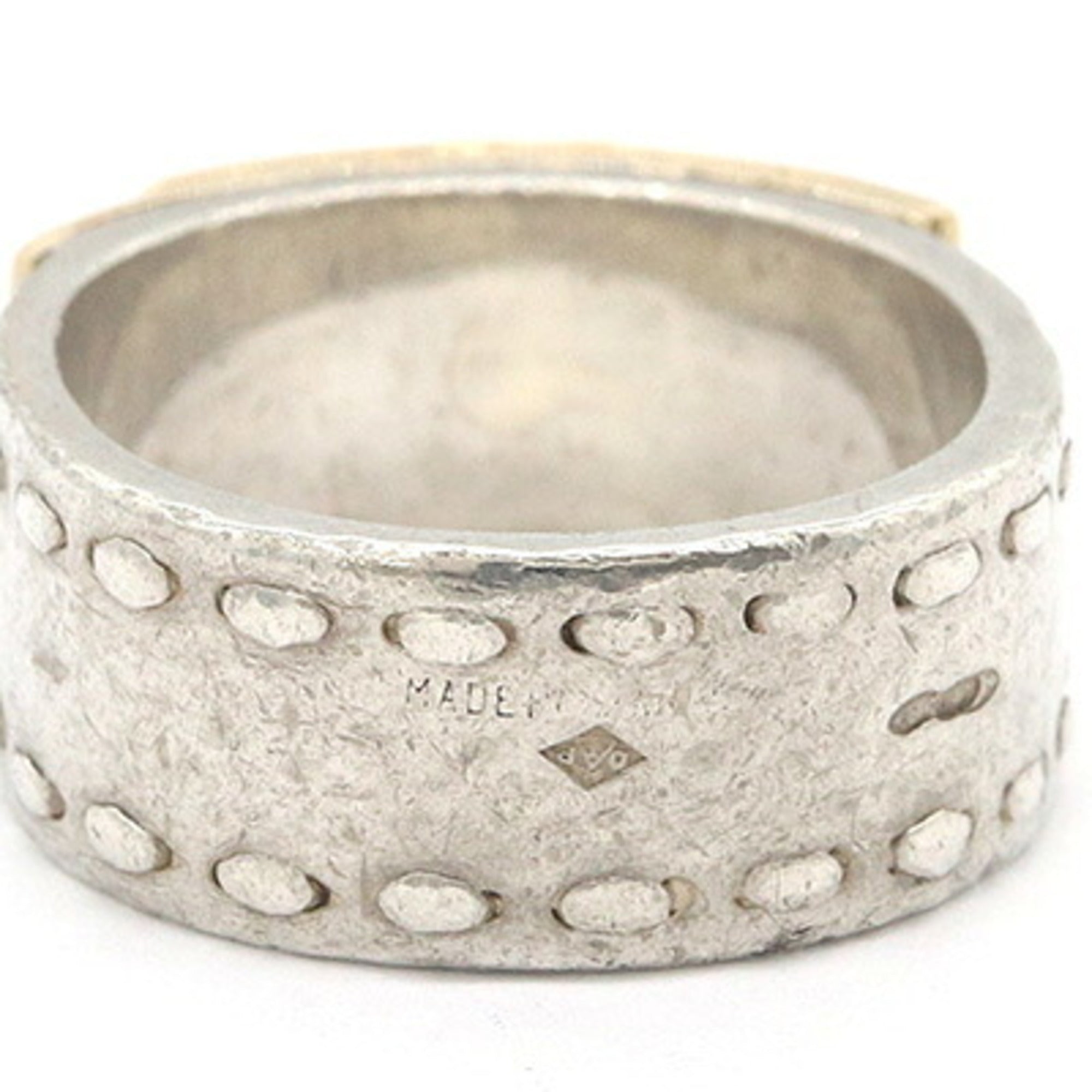 Hermes Silver Yellow Gold Yellow Gold (18K) Sterling Silver 925 Band Ring (Pre-Owned)