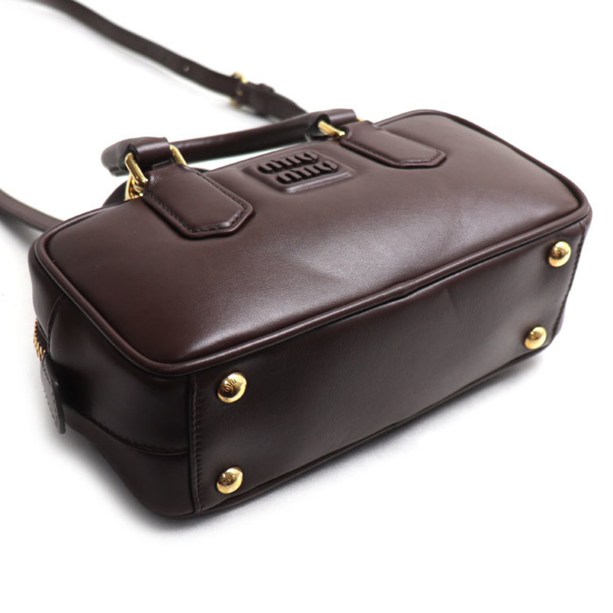 Miu Miu Gold Leather Shoulder Bag (Pre-Owned)