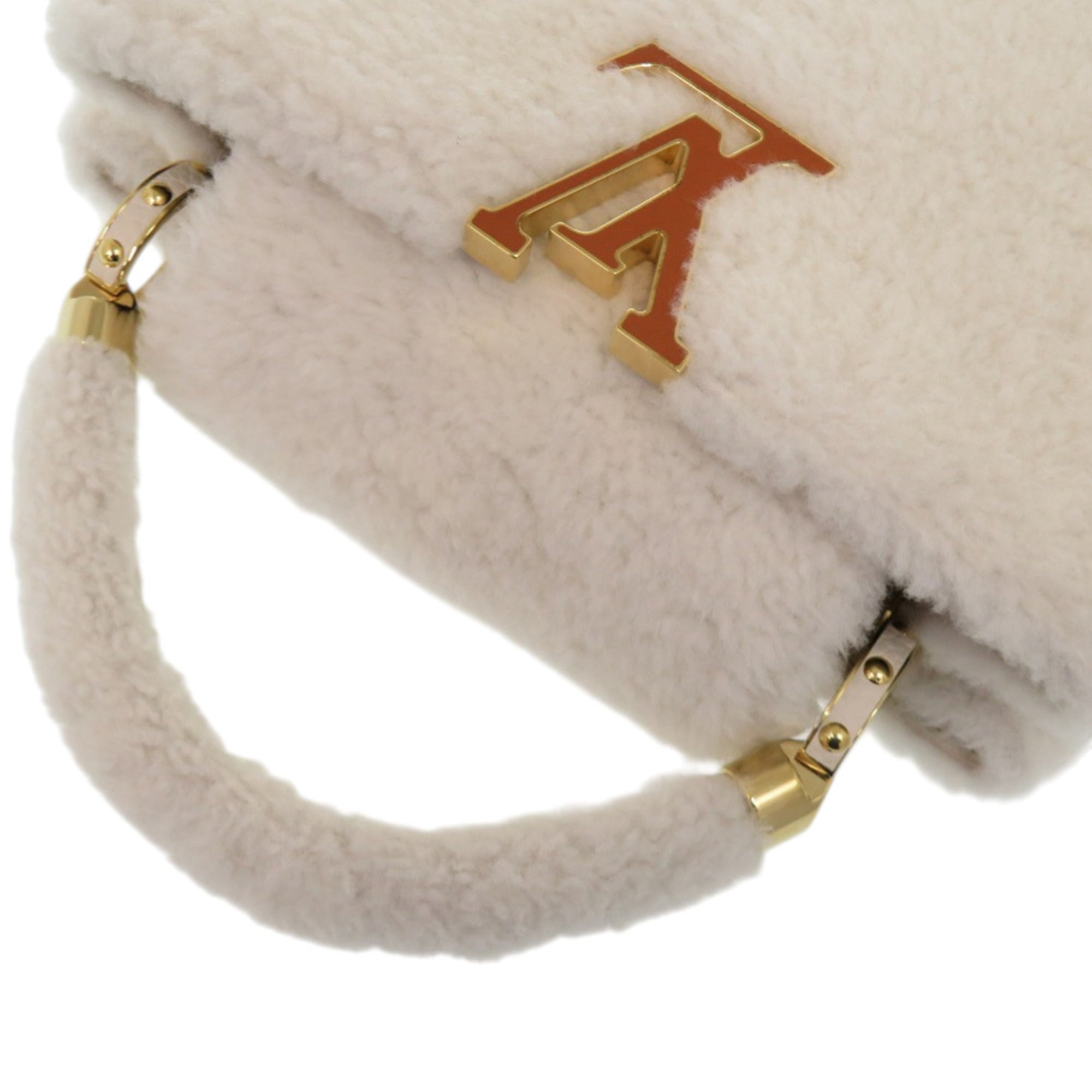 Louis Vuitton Brown White Fur Leather Handbag (Pre-Owned)