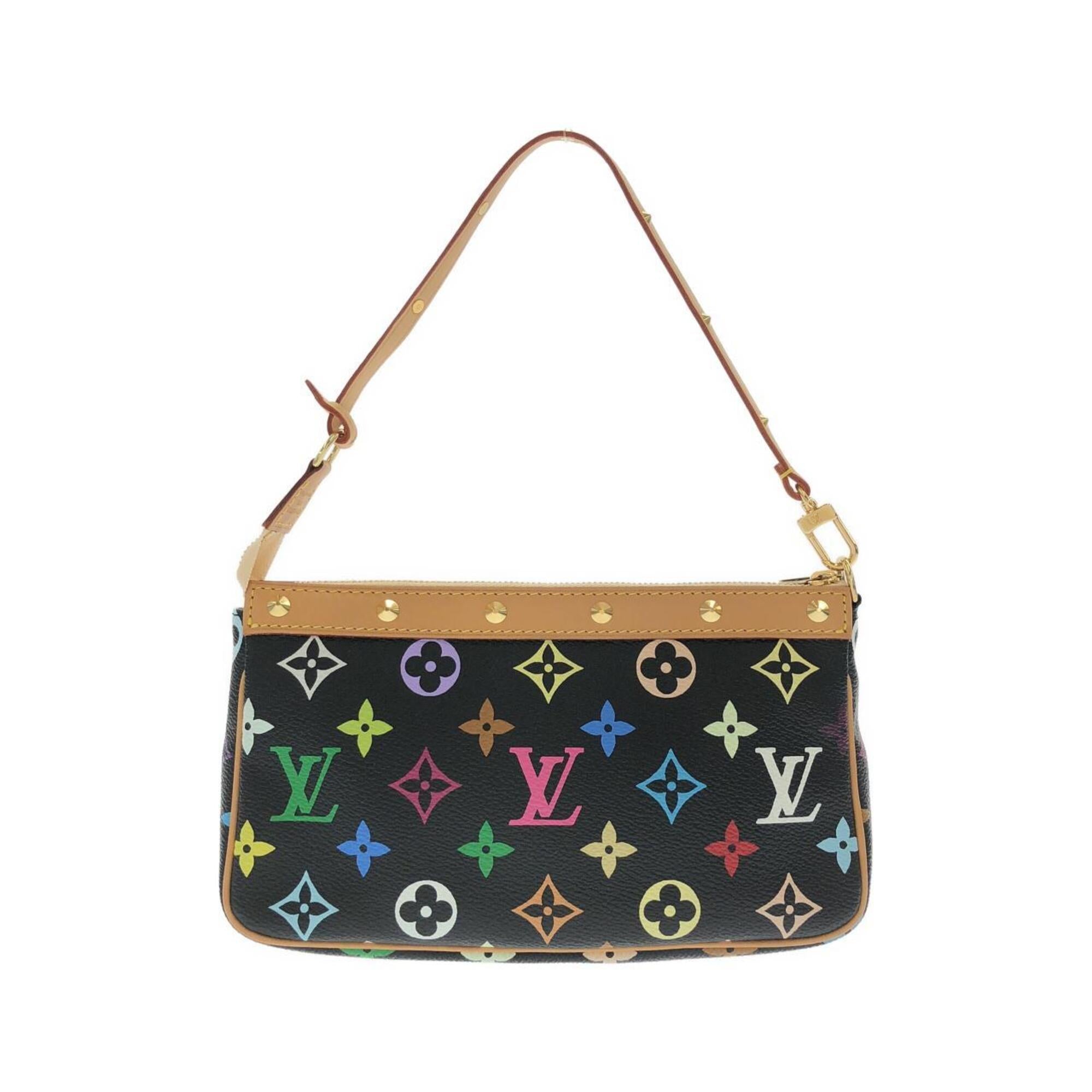 Louis Vuitton Black Multi-Color Coated Canvas Pochette Pouch (Pre-Owned)