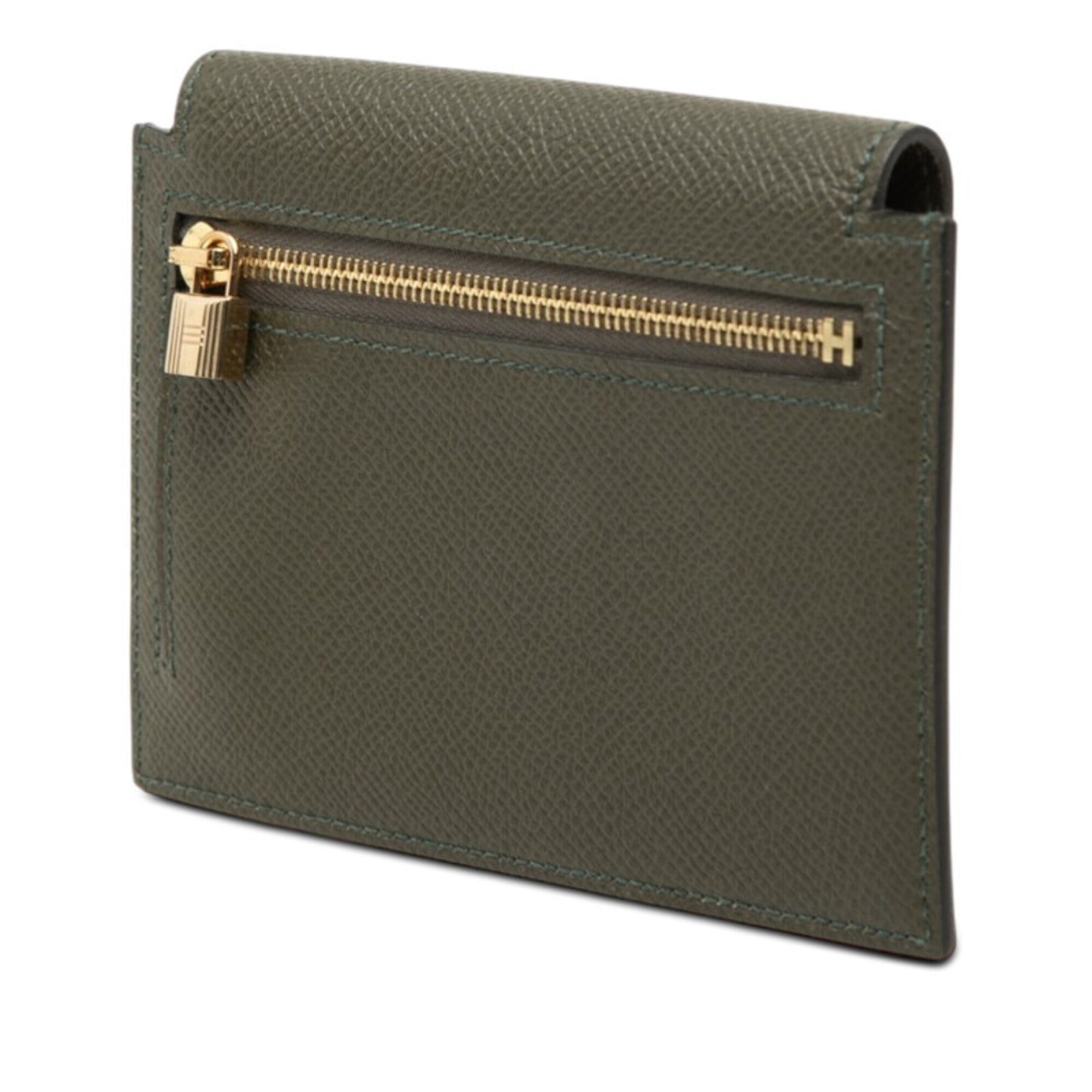 Hermes Khaki Epsom Leather Coin Purse/Coin Case (Pre-Owned)