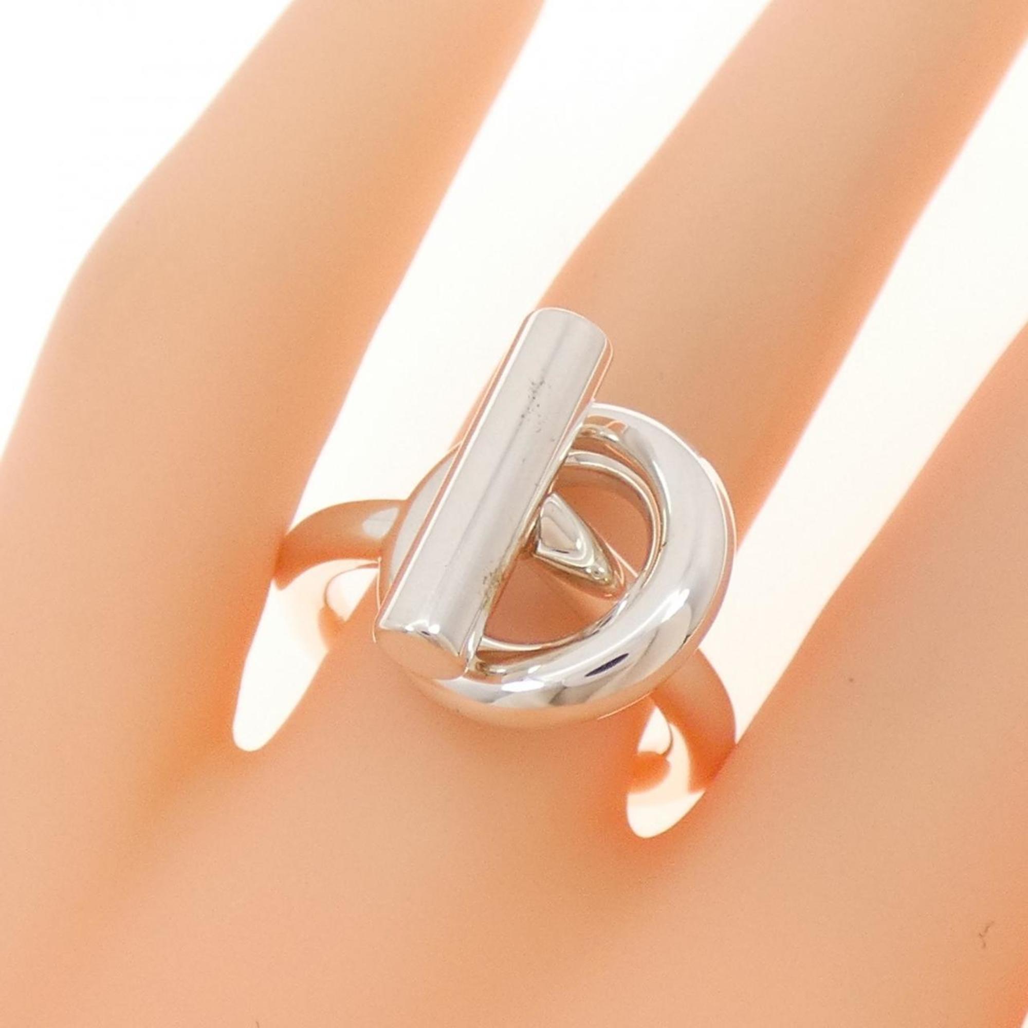 Hermes Silver 925 Band Ring (Pre-Owned)