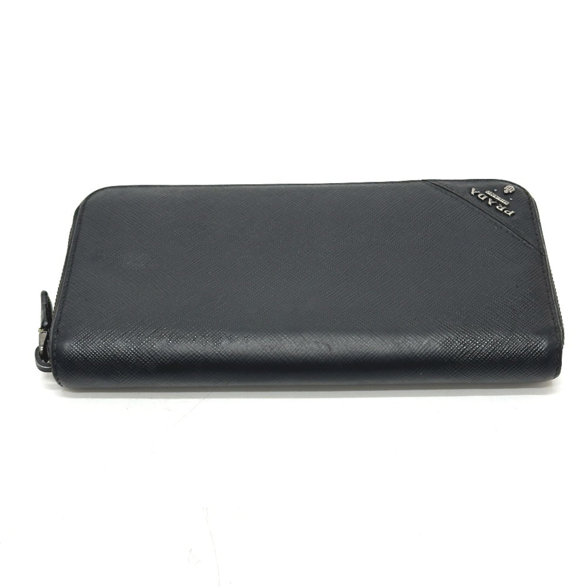 Prada Black Saffiano Long Wallet (Bi-Fold) (Pre-Owned)