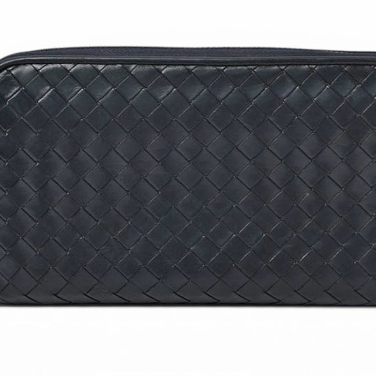 Bottega Veneta Navy Leather Long Wallet (Bi-Fold) (Pre-Owned)