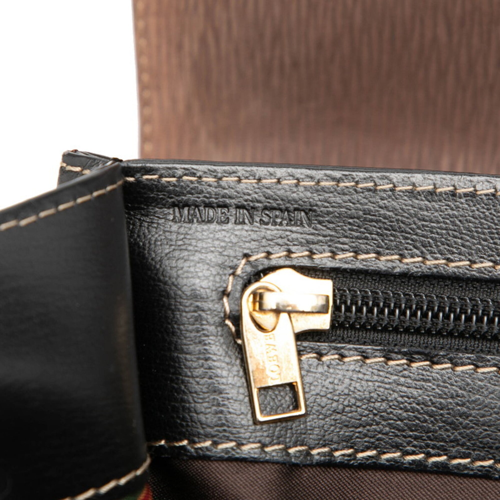 Loewe Black Brown Leather Handbag Shoulder Bag (Pre-Owned)
