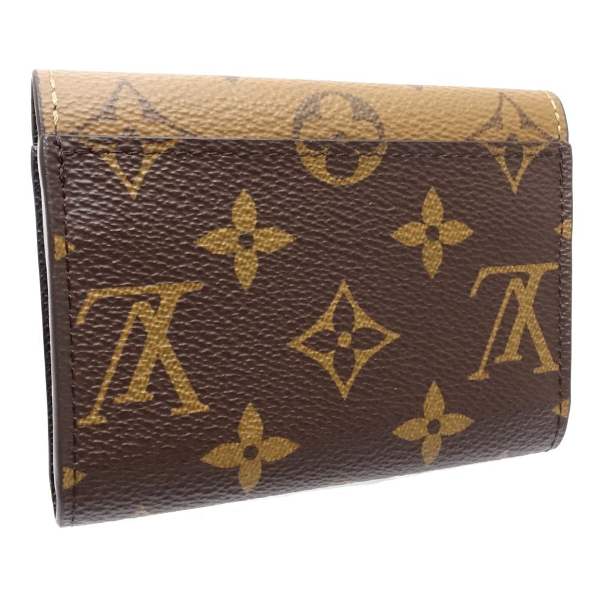 Louis Vuitton Beige Brown Monogram Reverse Monogram Reverse Coin Purse/Coin Case (Pre-Owned)