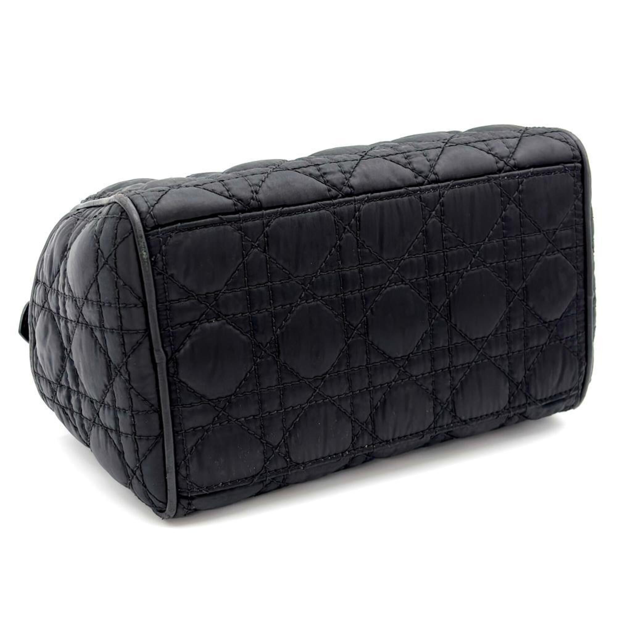 Christian Dior Lovely Black Nylon Leather Handbag (Pre-Owned)