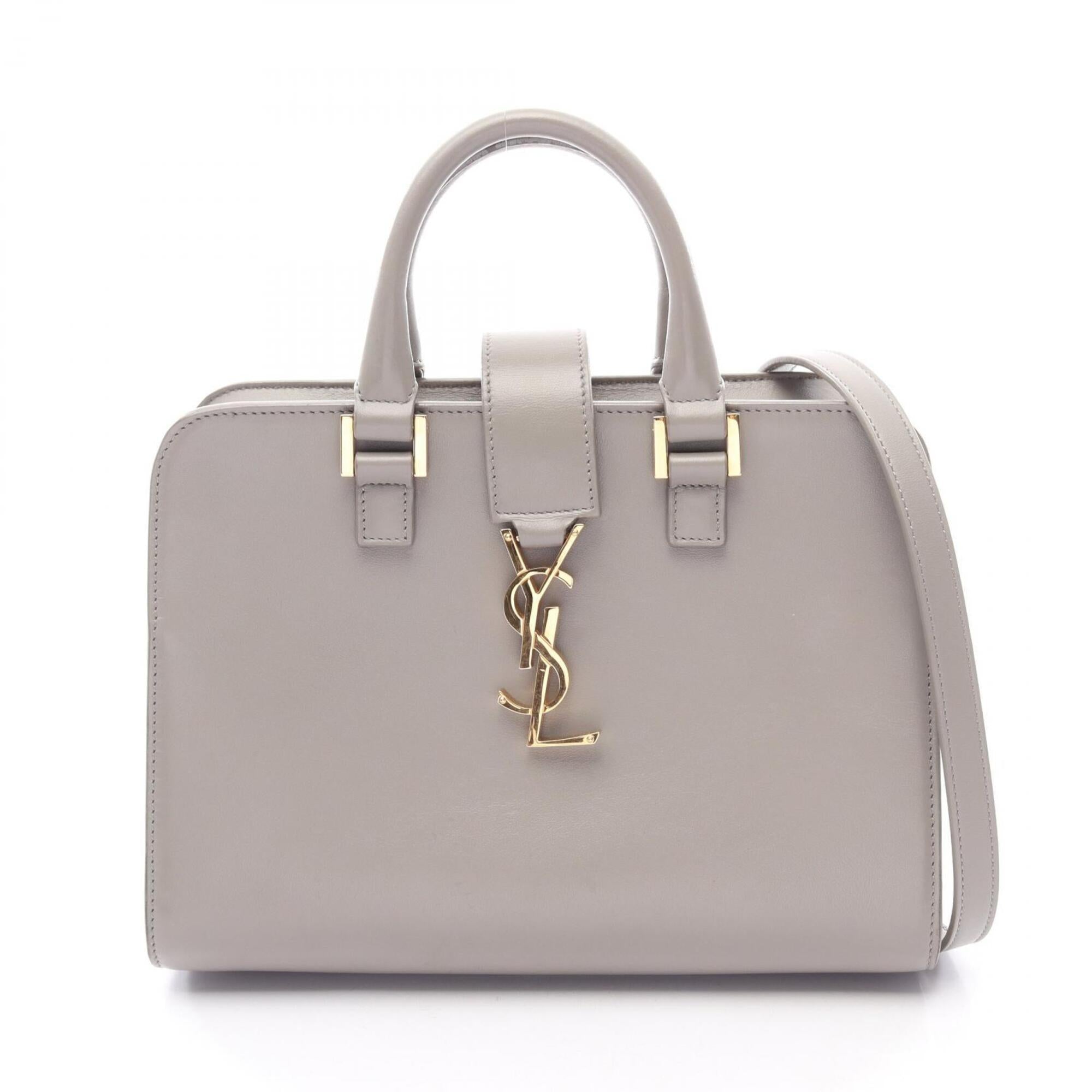 Yves Saint Laurent Gray Leather Handbag (Pre-Owned)