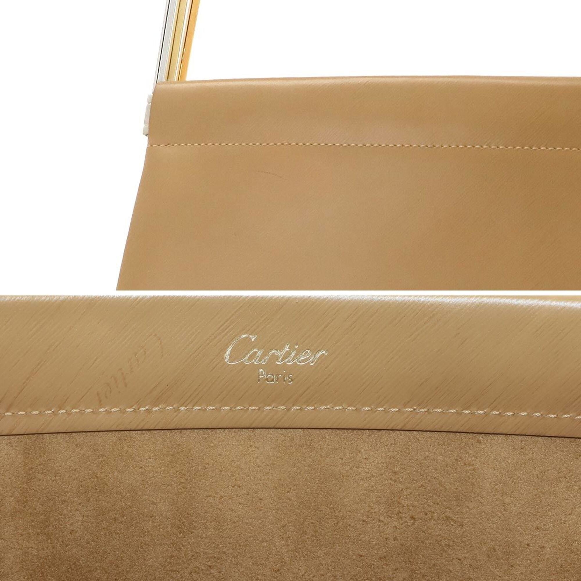 Cartier Light Brown Leather Handbag (Pre-Owned)