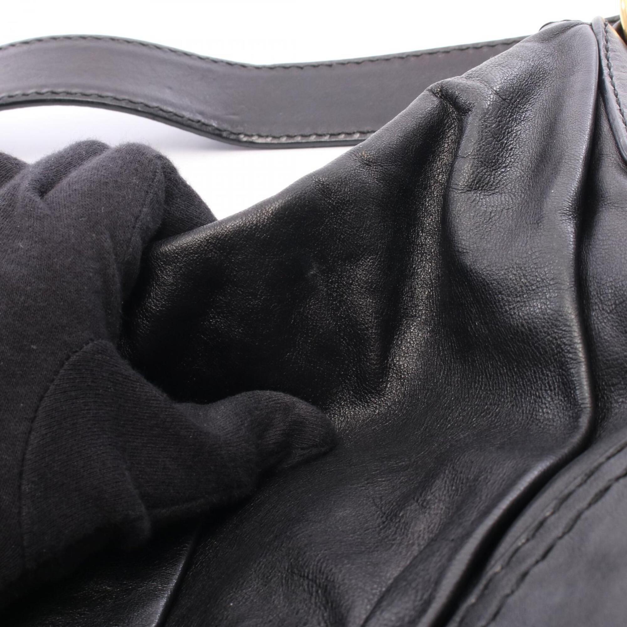 Gucci Black Leather Handbag Shoulder Bag (Pre-Owned)