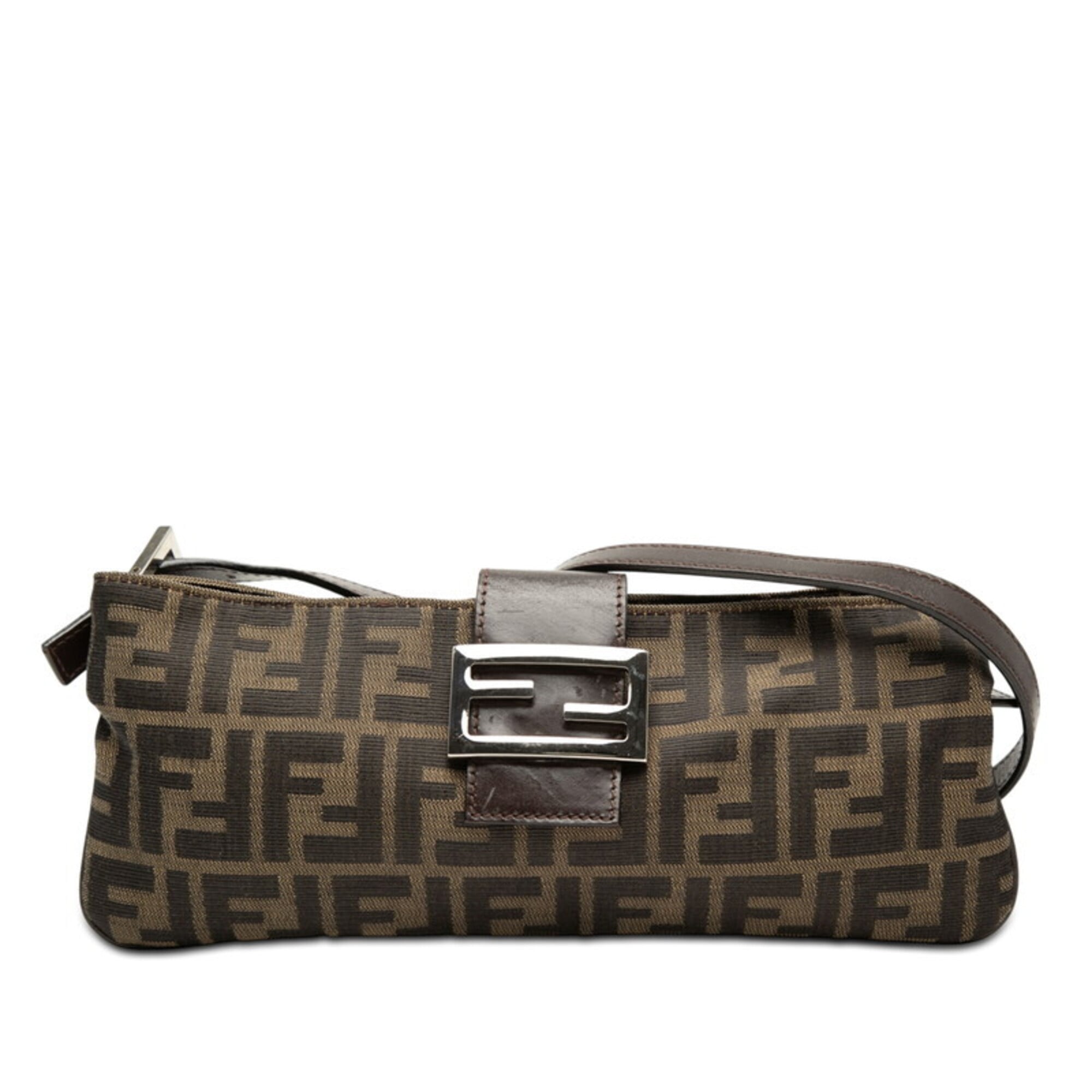 Fendi Brown Canvas Leather Shoulder Bag (Pre-Owned)