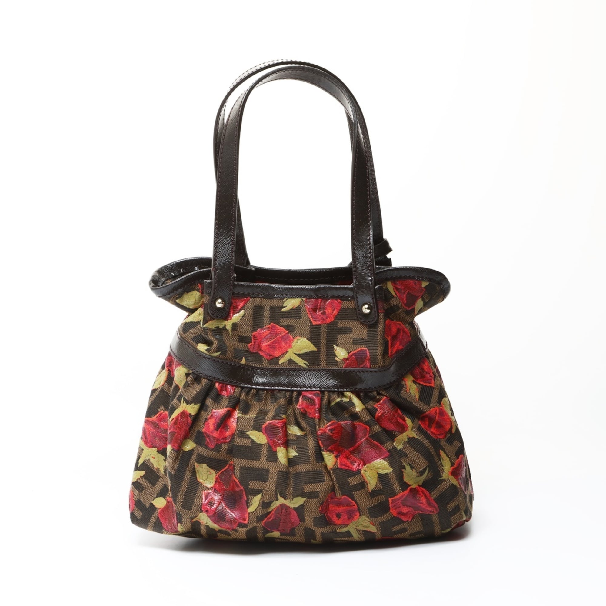 Fendi Zucca Brown Canvas Handbag (Pre-Owned)