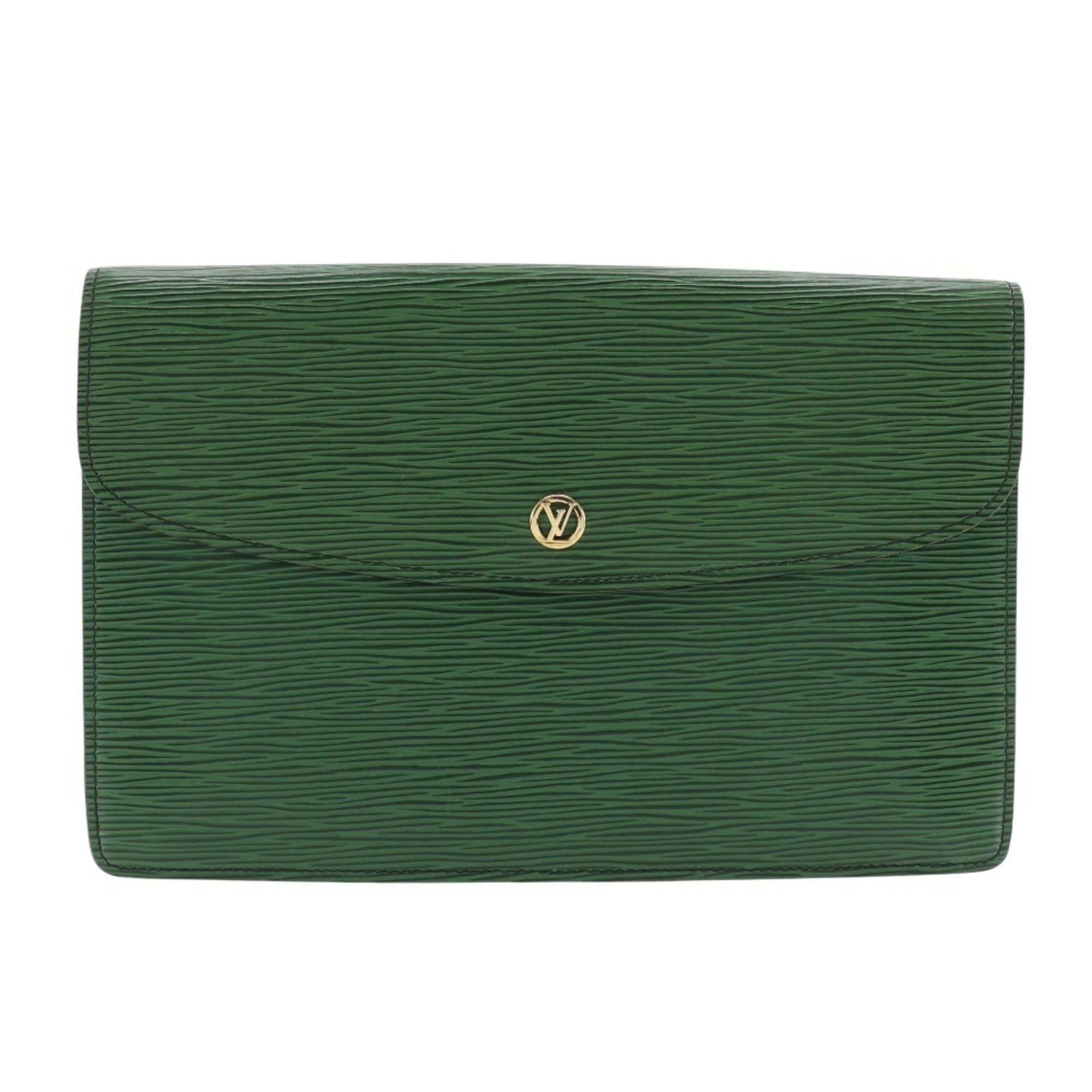 Louis Vuitton Borneo Green Green Epi Leather Clutch Bag (Pre-Owned)