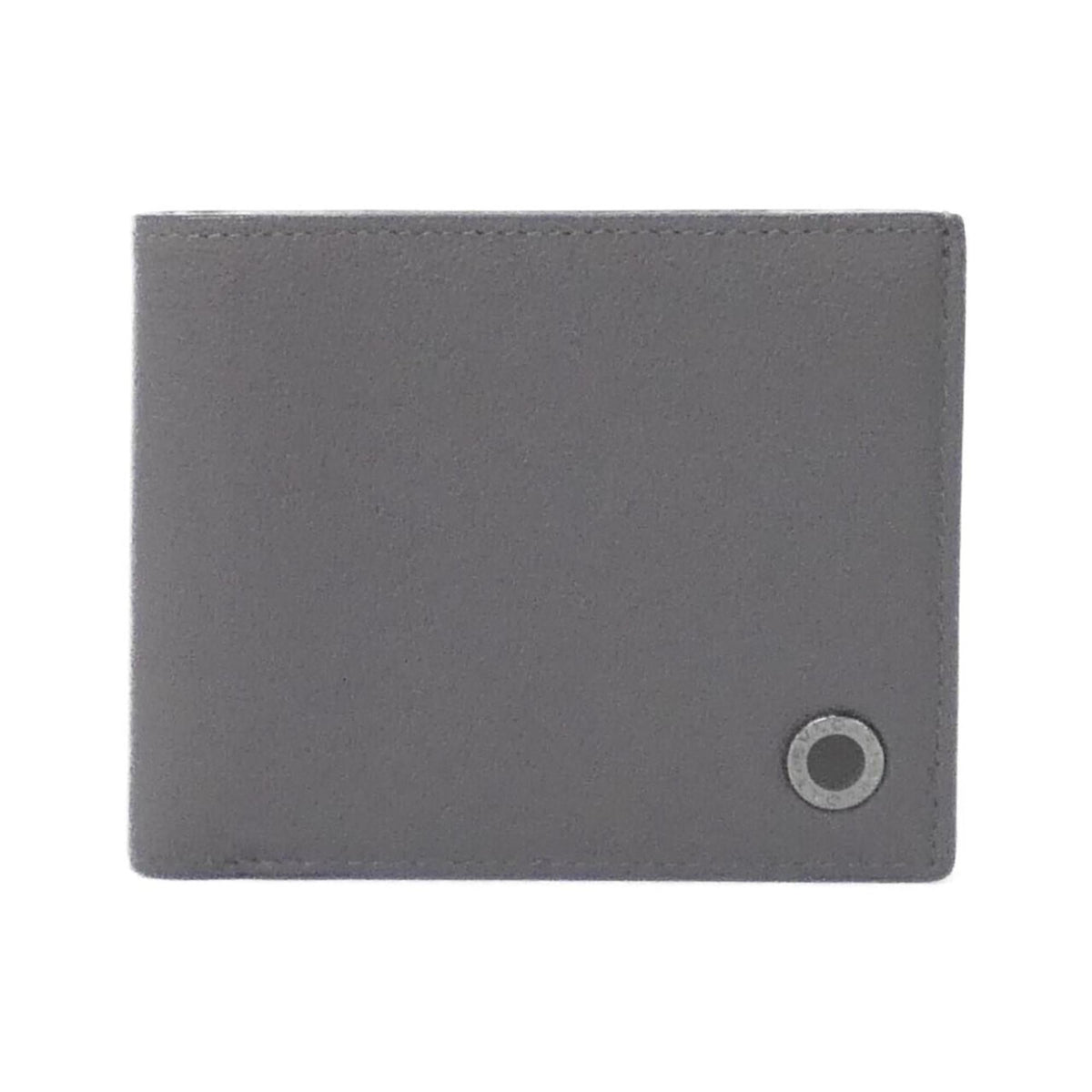 Bvlgari Gray Leather Bill Wallet (Bi-Fold) (Pre-Owned)