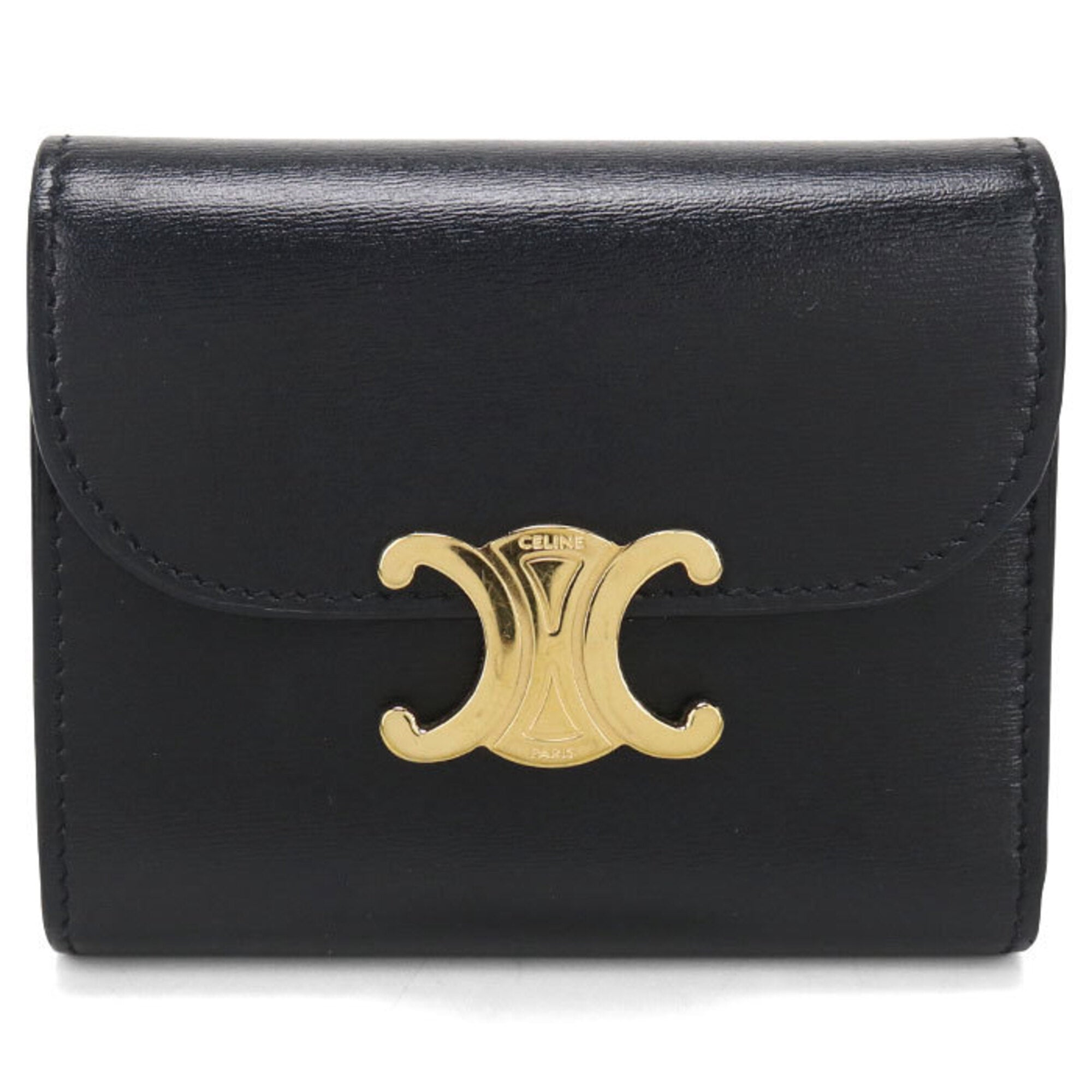 Celine Black Leather Wallet (Tri-Fold) (Pre-Owned)
