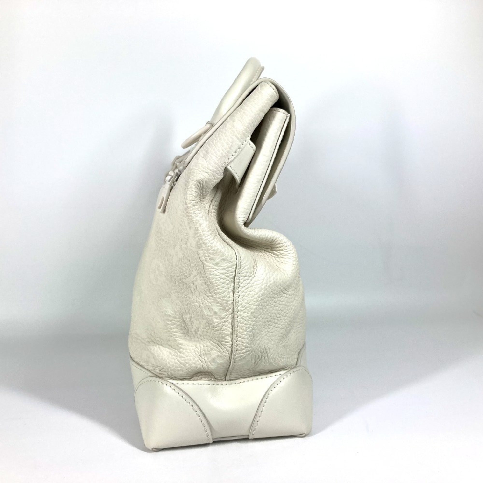 Louis Vuitton Blanc White Leather Handbag Shoulder Bag Tote Bag (Pre-Owned)