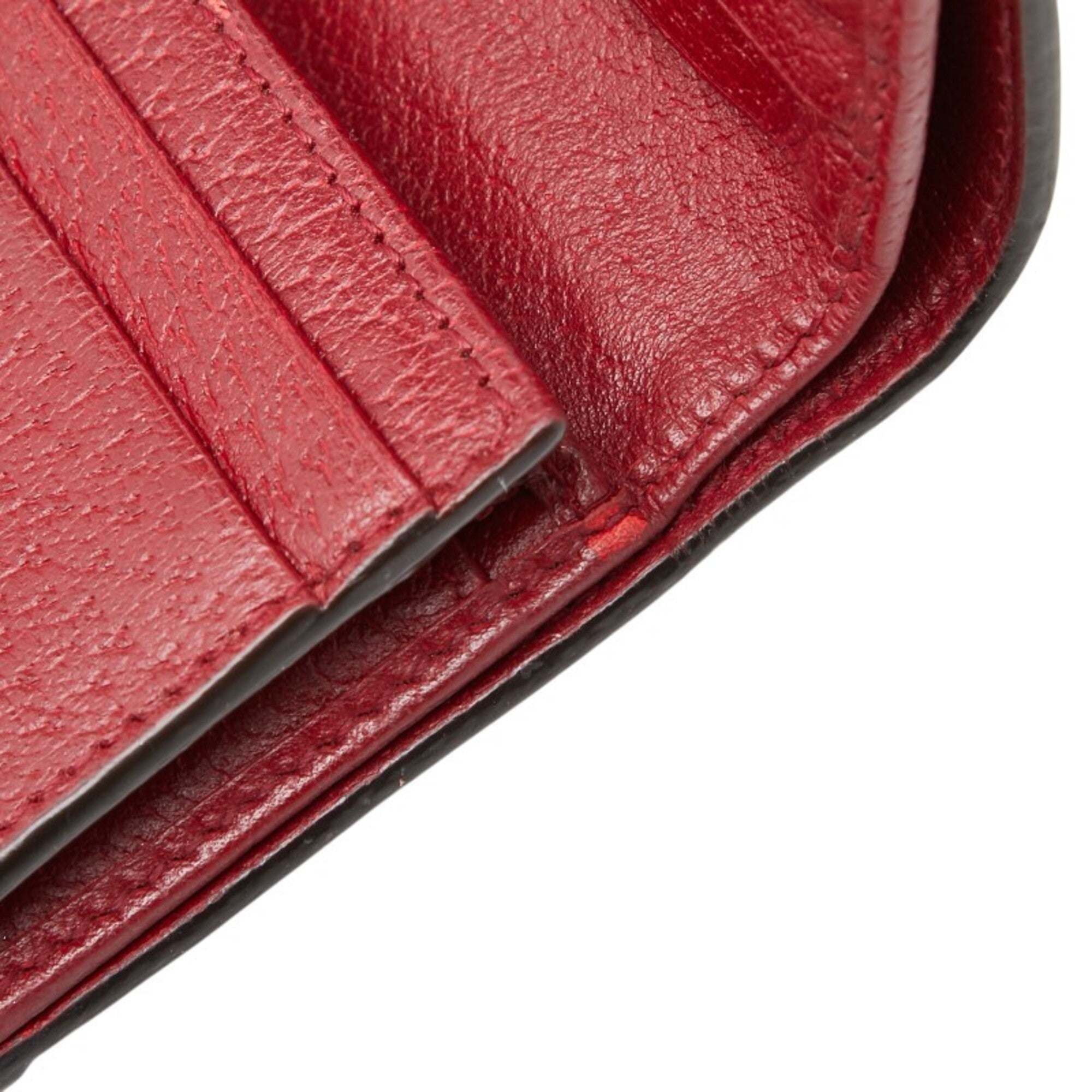 Gucci Gg Supreme Beige Wine Pvc Leather Wallet (Bi-Fold) (Pre-Owned)