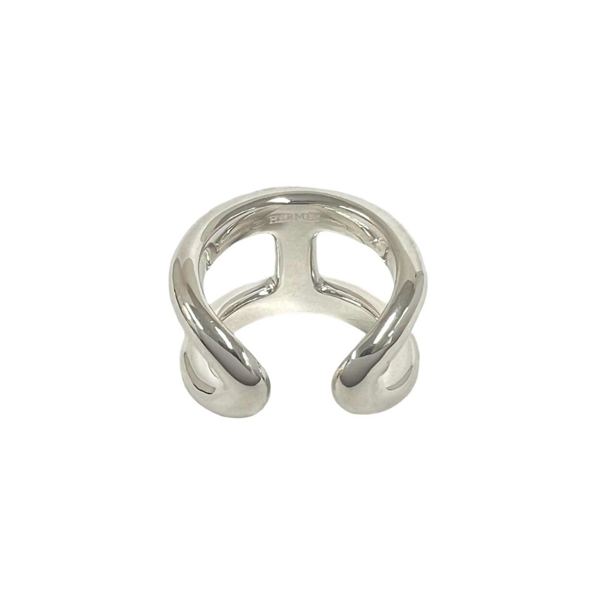 Hermes Silver Silver 925 Band Ring (Pre-Owned)