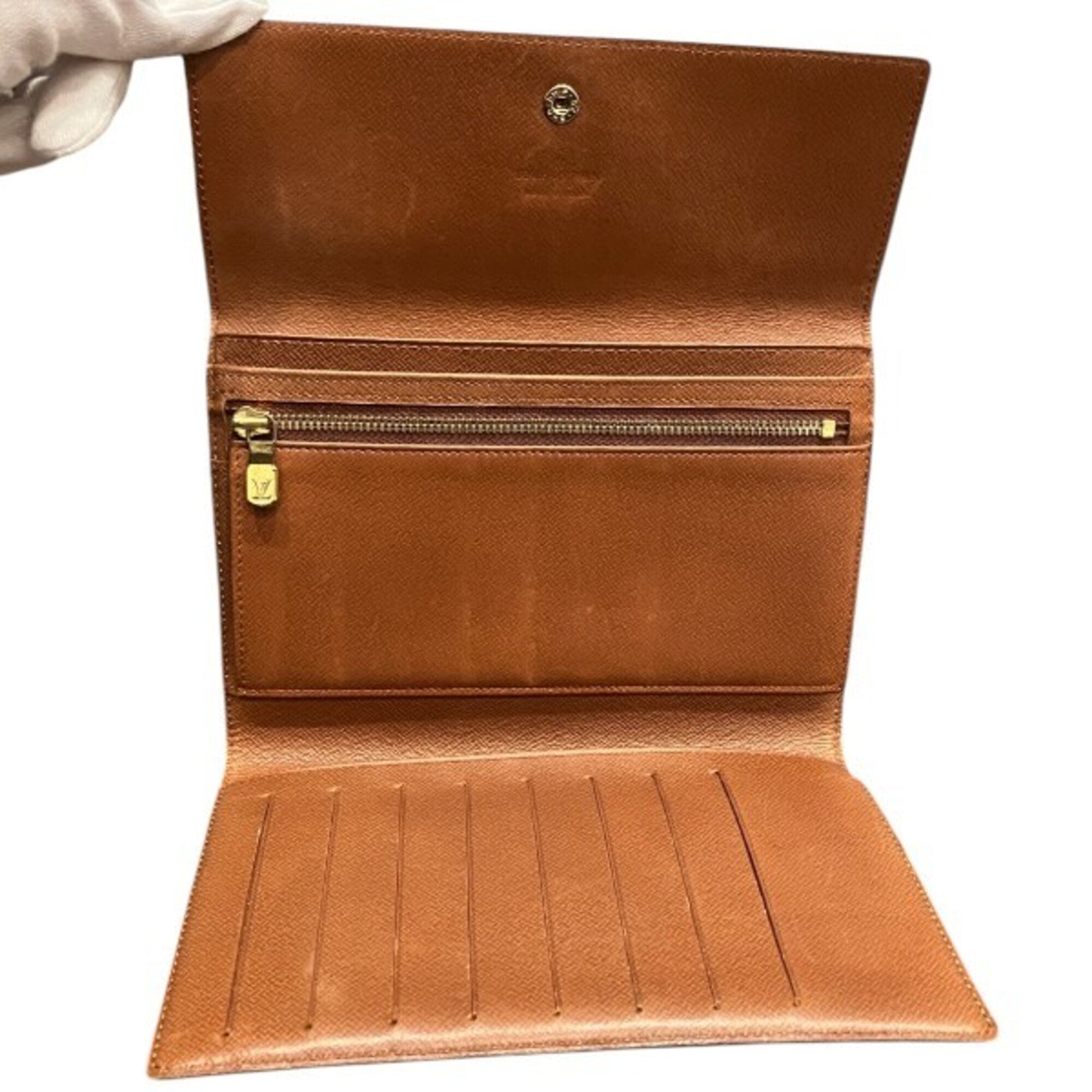 Louis Vuitton Monogram Brown Monogram Long Wallet (Tri-Fold) (Pre-Owned)