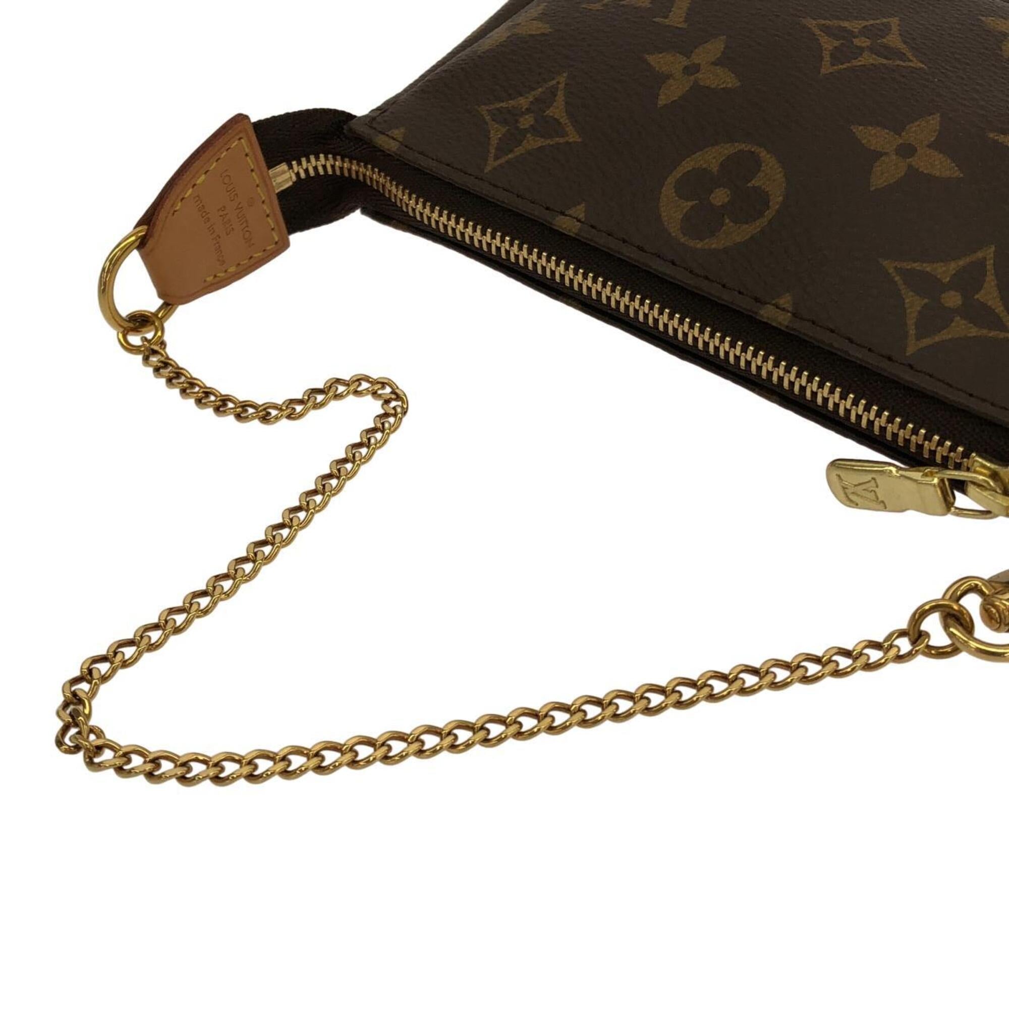 Louis Vuitton Marron Coated Canvas Pochette Pouch (Pre-Owned)