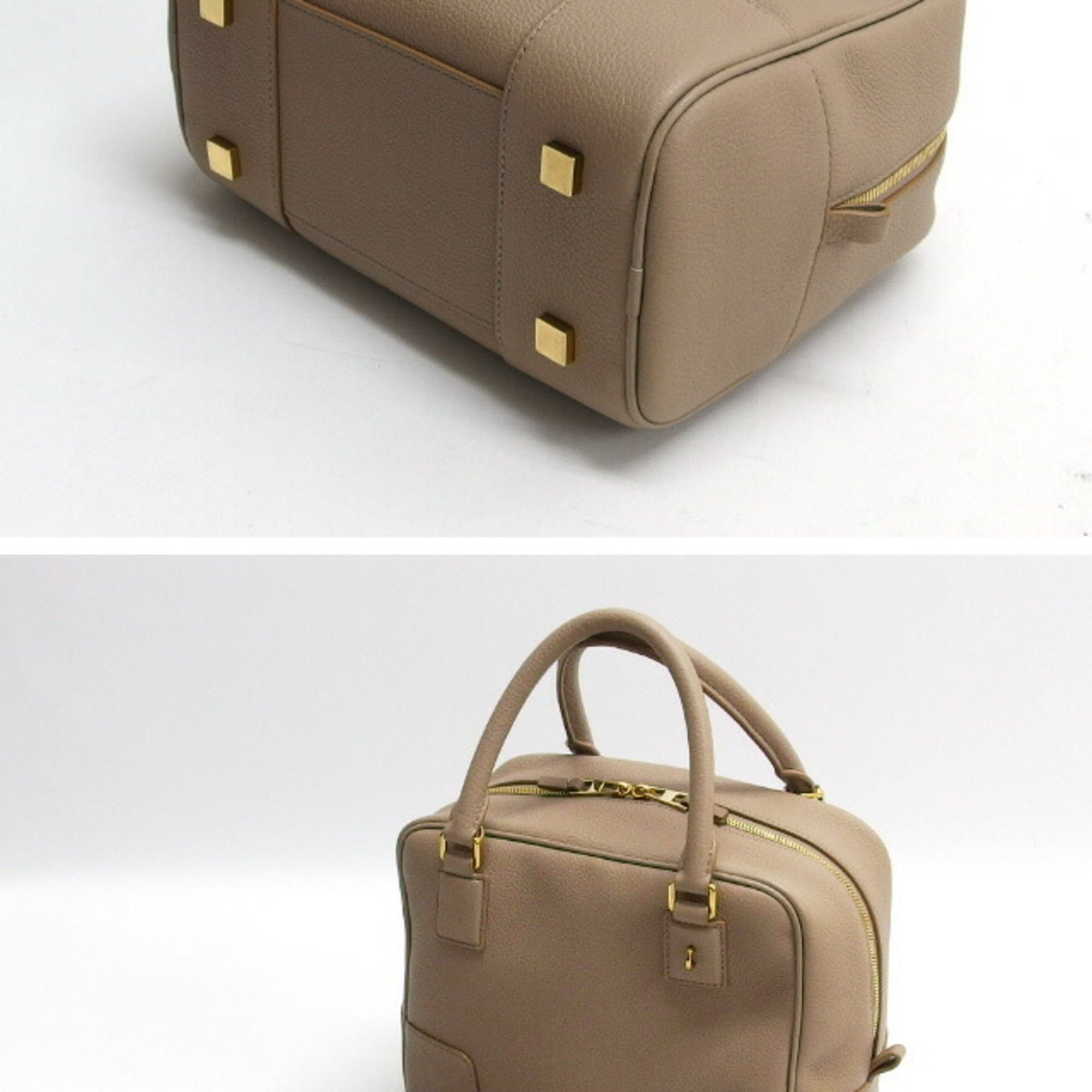 Loewe Amazona Beige Grayish Leather Handbag Shoulder Bag (Pre-Owned)