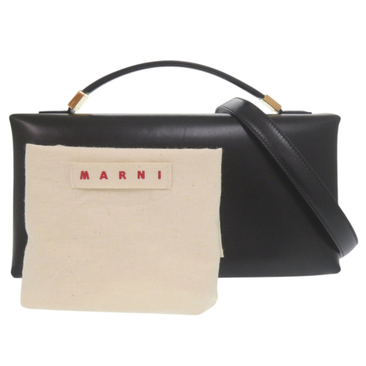Marni Black Leather Handbag Shoulder Bag (Pre-Owned)