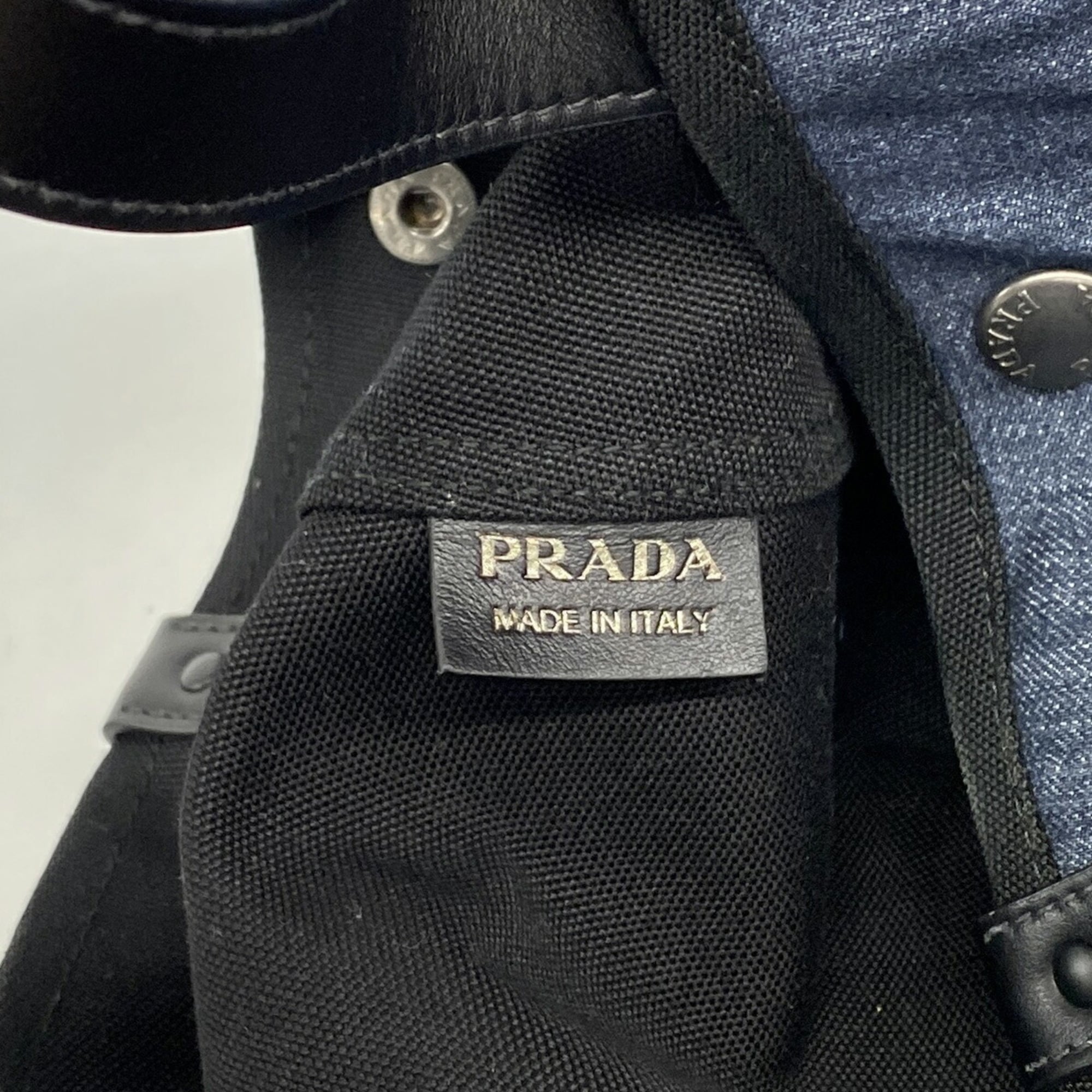 Prada Black Blue Denim Tote Bag (Pre-Owned)