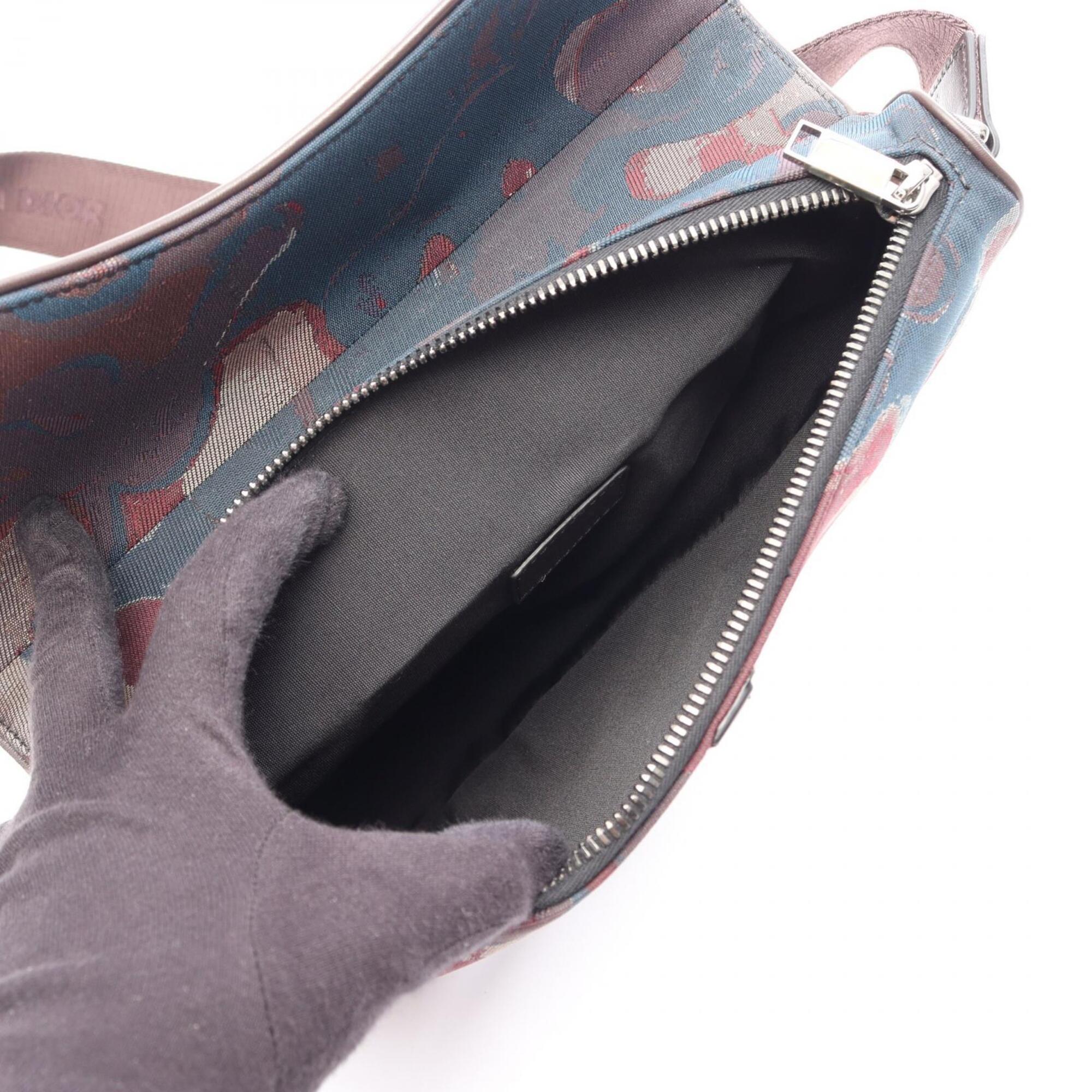 Christian Dior Brown Multi-Color Canvas Fanny Pack Handbag Saddle Bag (Pre-Owned)