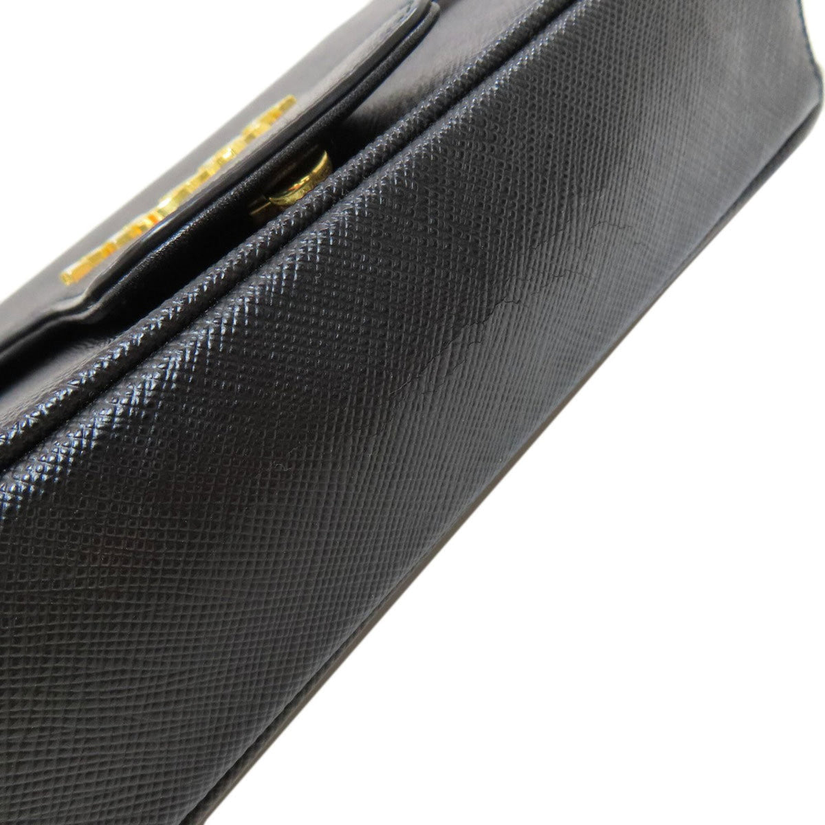 Prada Saffiano Black Saffiano Shoulder Bag (Pre-Owned)