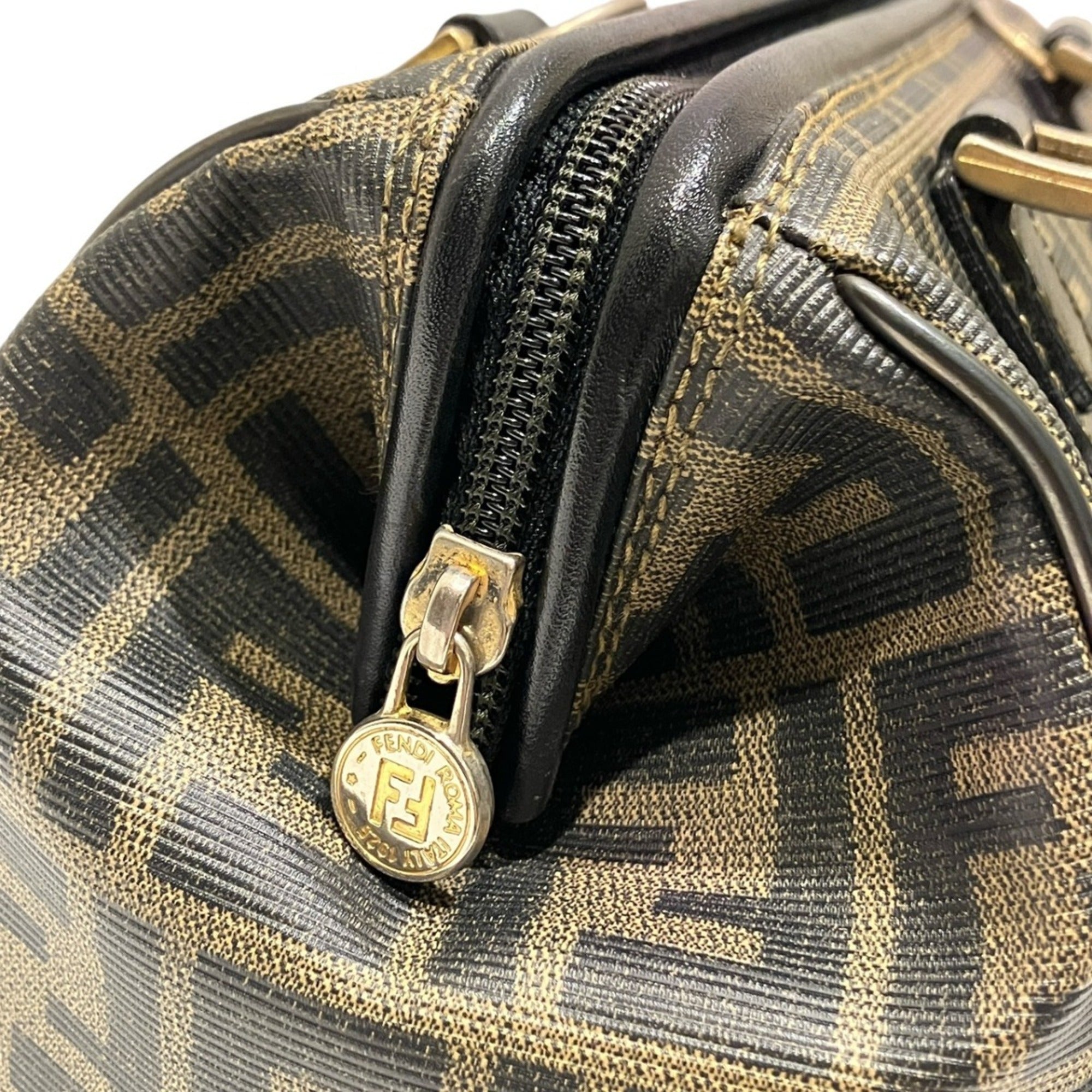 Fendi Brown Zucca Boston Bag (Pre-Owned)