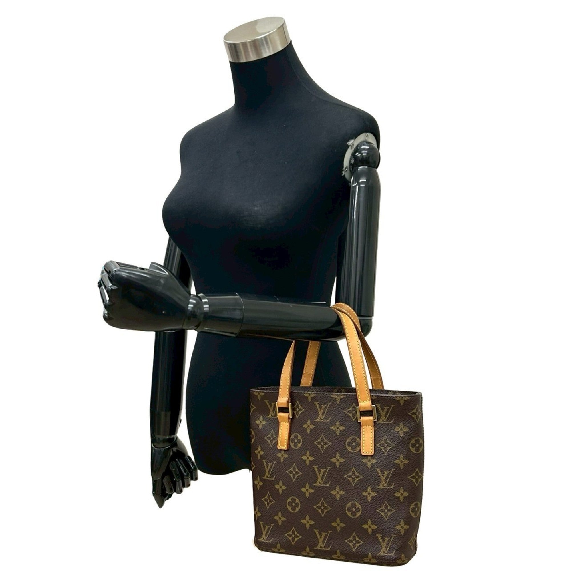 Louis Vuitton Brown Leather Pvc Handbag Tote Bag (Pre-Owned)